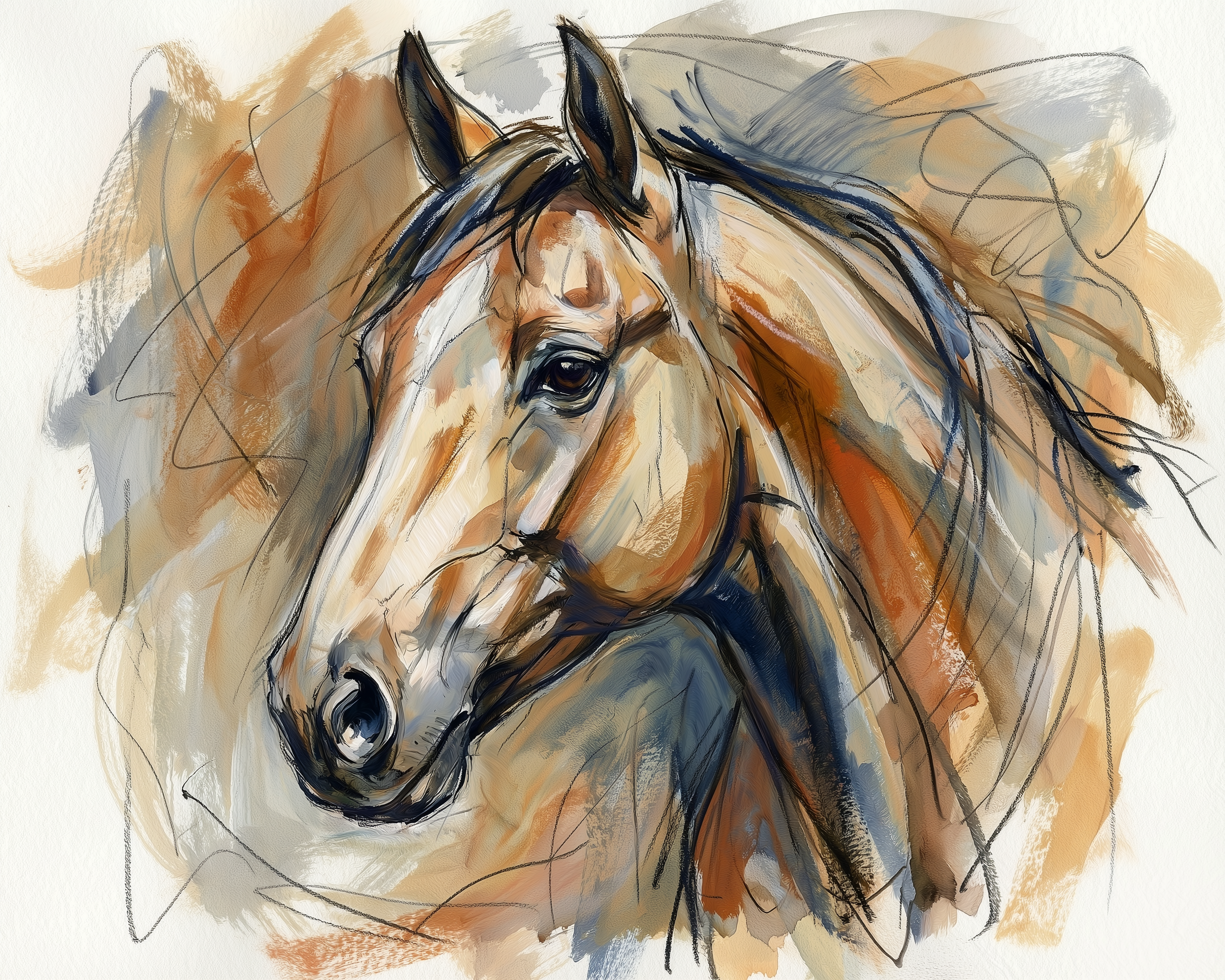 Painted Majesty - Horse Framed Wall Art for Living Room, Bedroom or Office