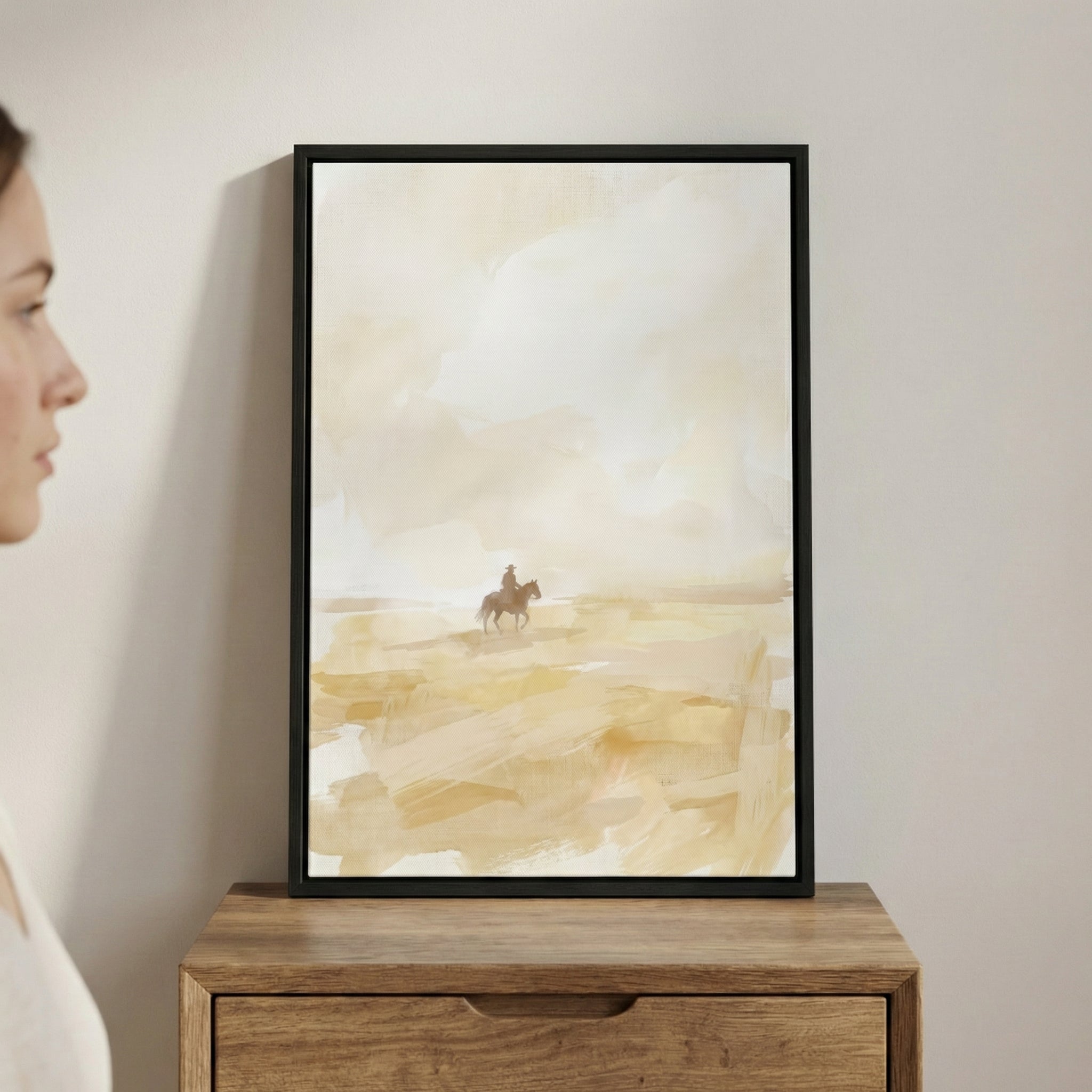 Wanderer's Path - Cowboy Framed Wall Art for Living Room, Bedroom or Office