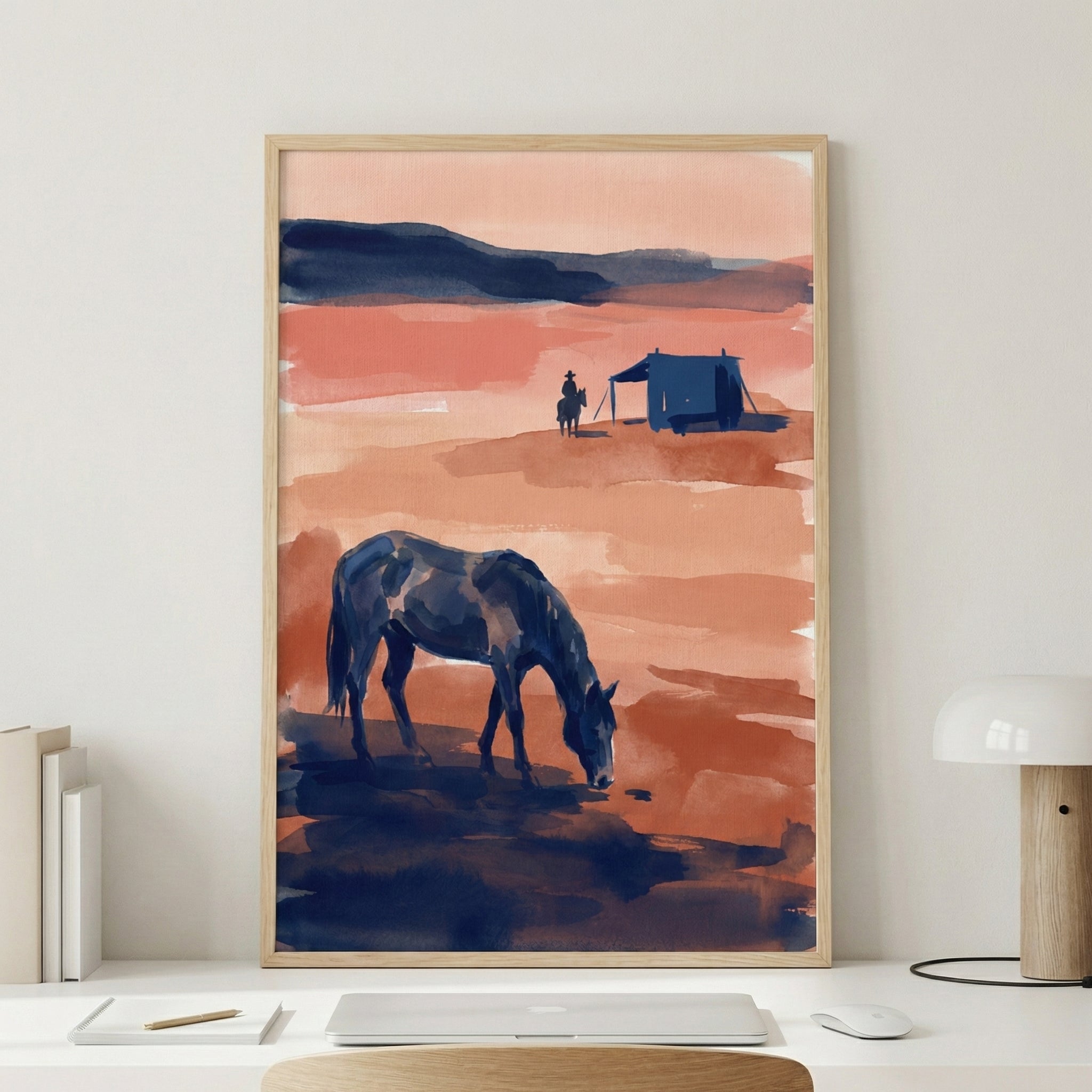 Indigo Plains - Horse Framed Wall Art for Living Room, Bedroom or Office