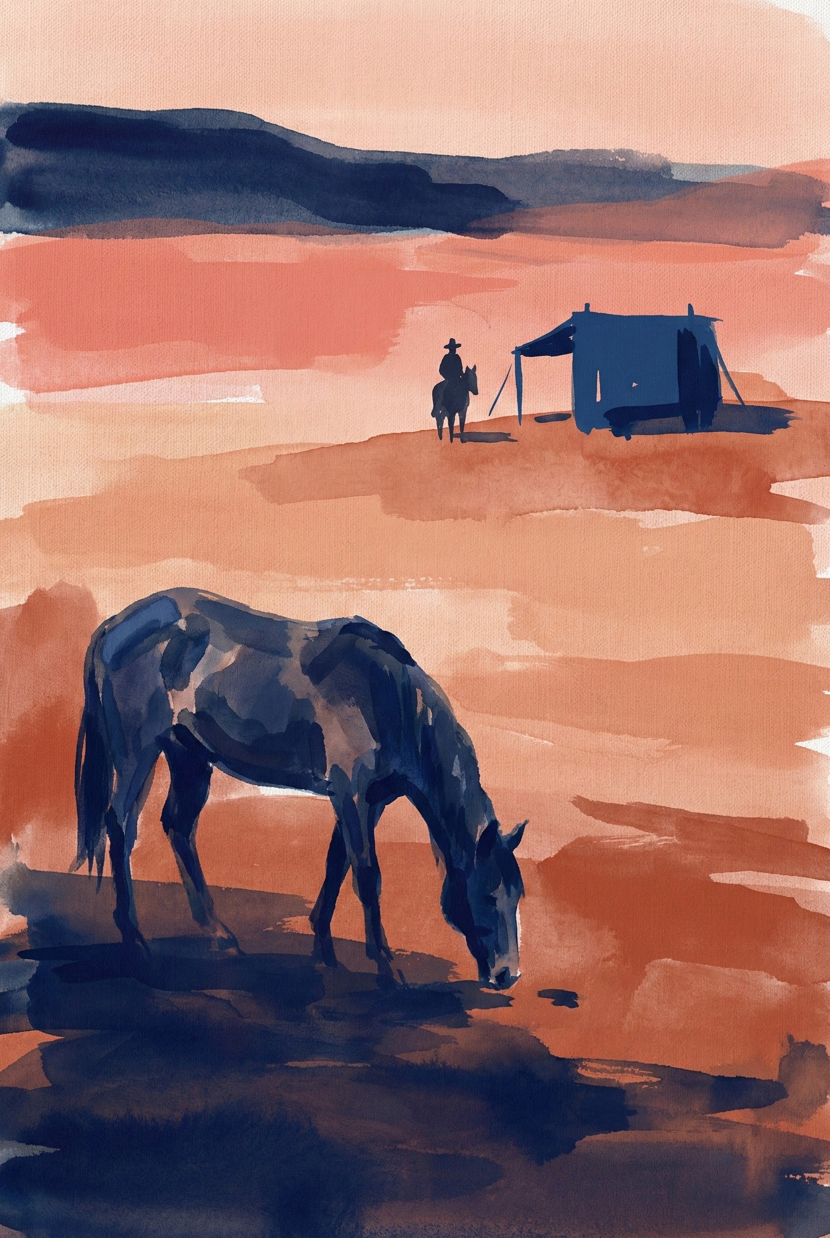 Indigo Plains - Horse Framed Wall Art for Living Room, Bedroom or Office