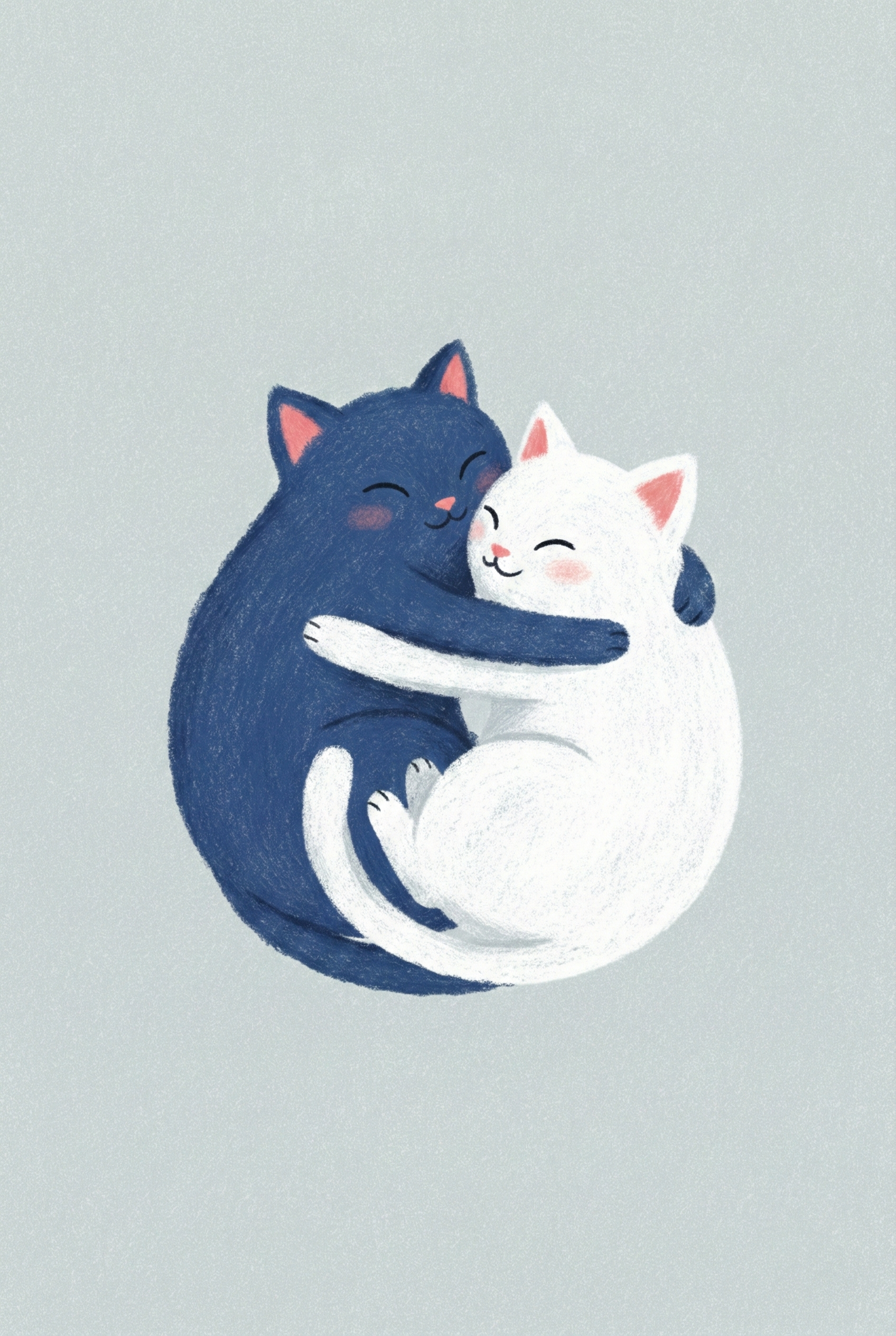 Hugging Cats Artwork - Purrfect Harmony