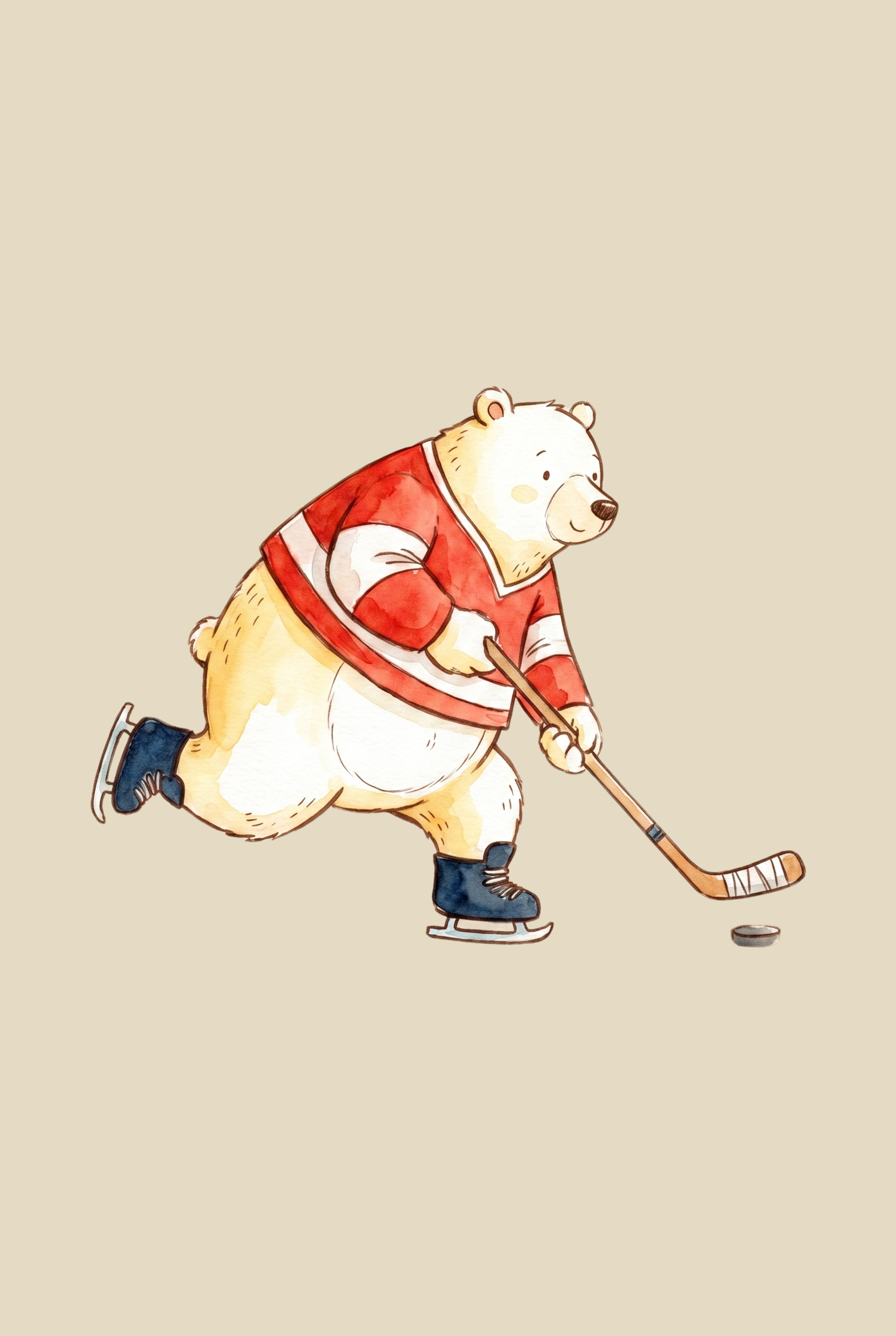 Ice Hockey Bear Wall Art - Hockey Polar Bear