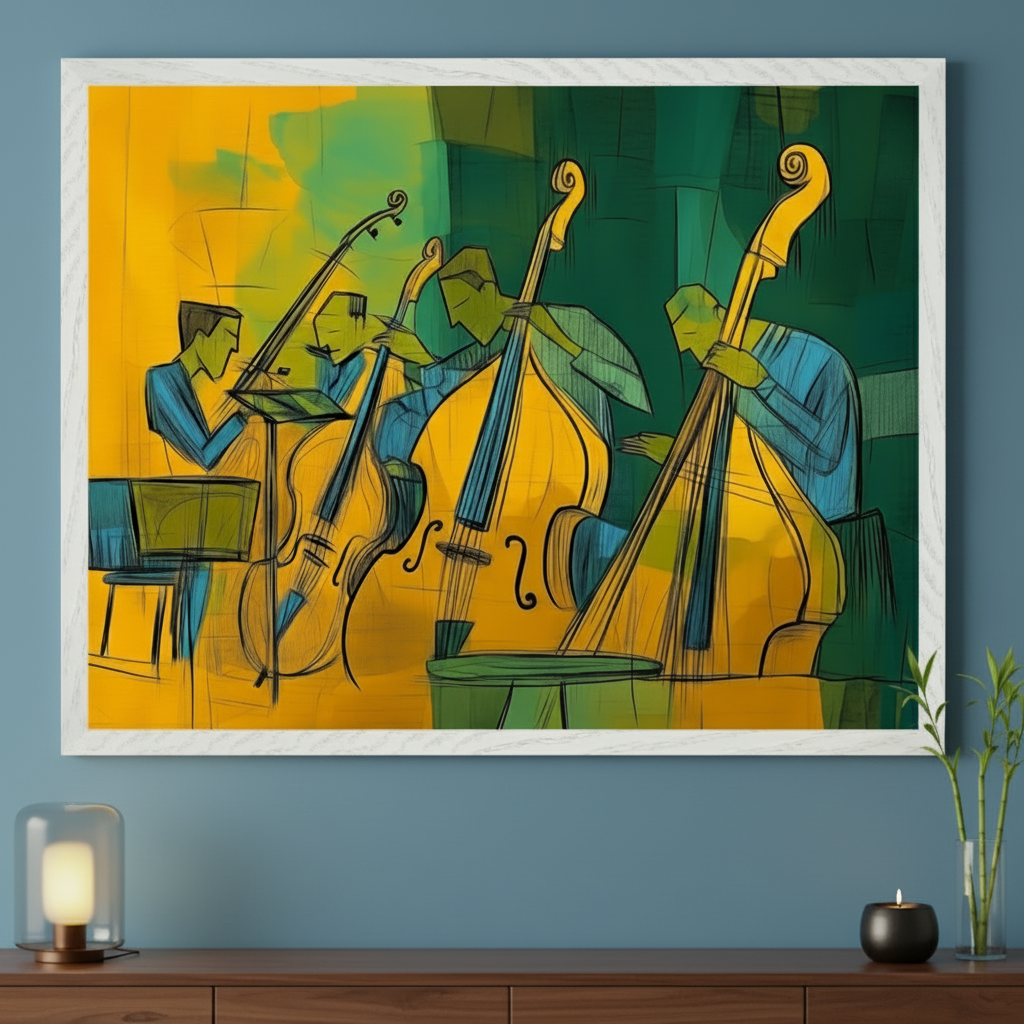 Vibrant Crescendo - Jazz Framed Wall Art for Living Room, Bedroom or Office