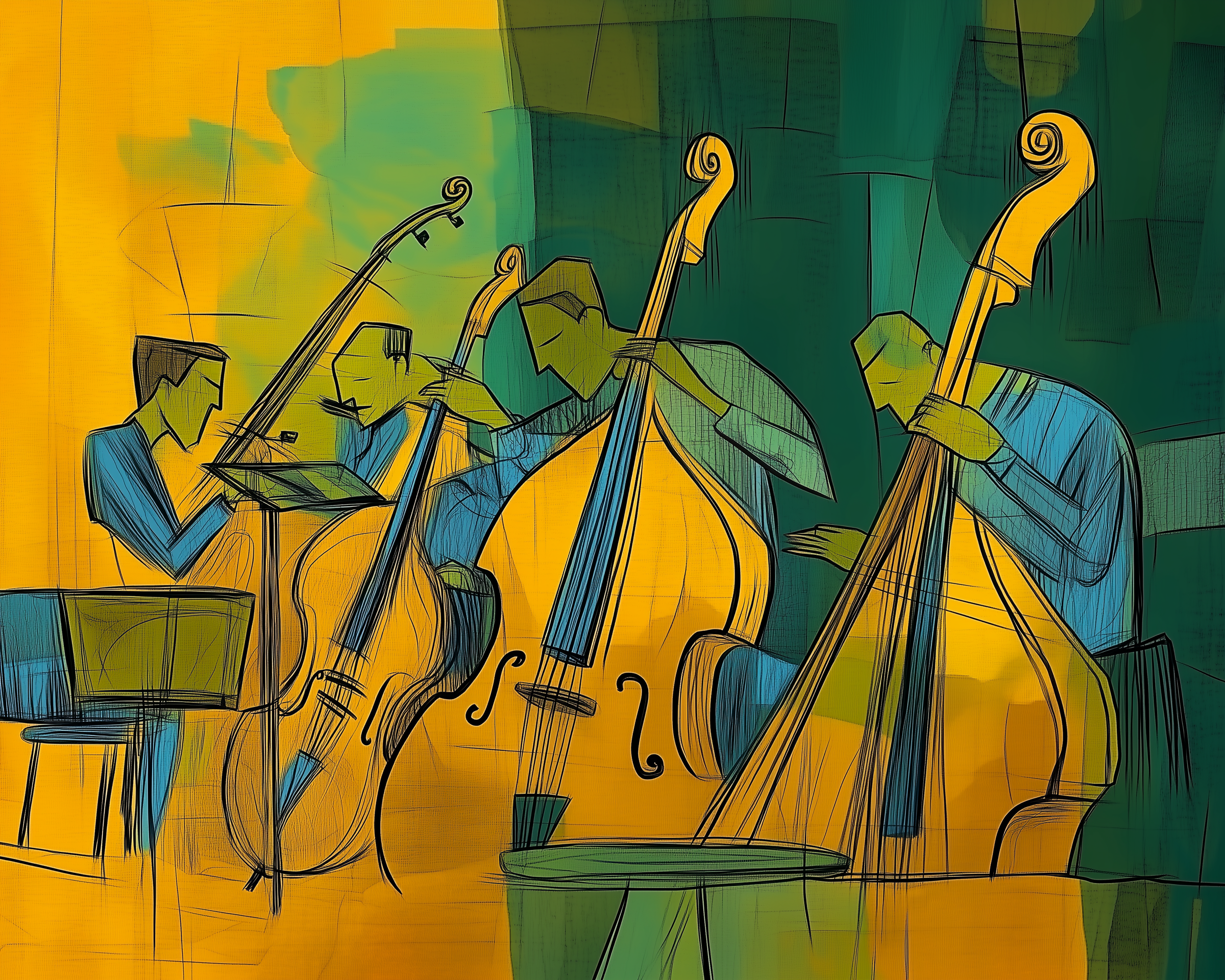 Vibrant Crescendo - Jazz Framed Wall Art for Living Room, Bedroom or Office