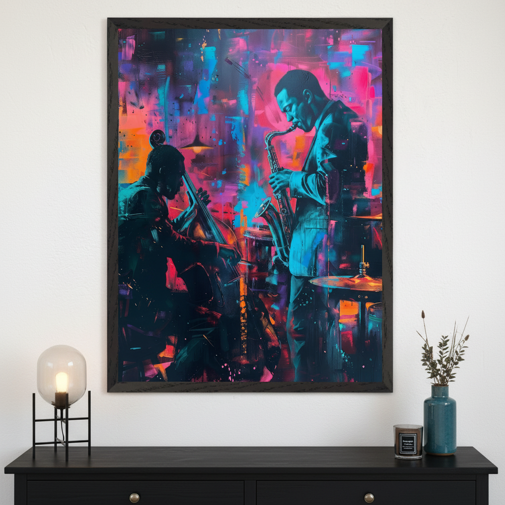 Electric Serenade - Jazz Framed Wall Art for Living Room, Bedroom or Office