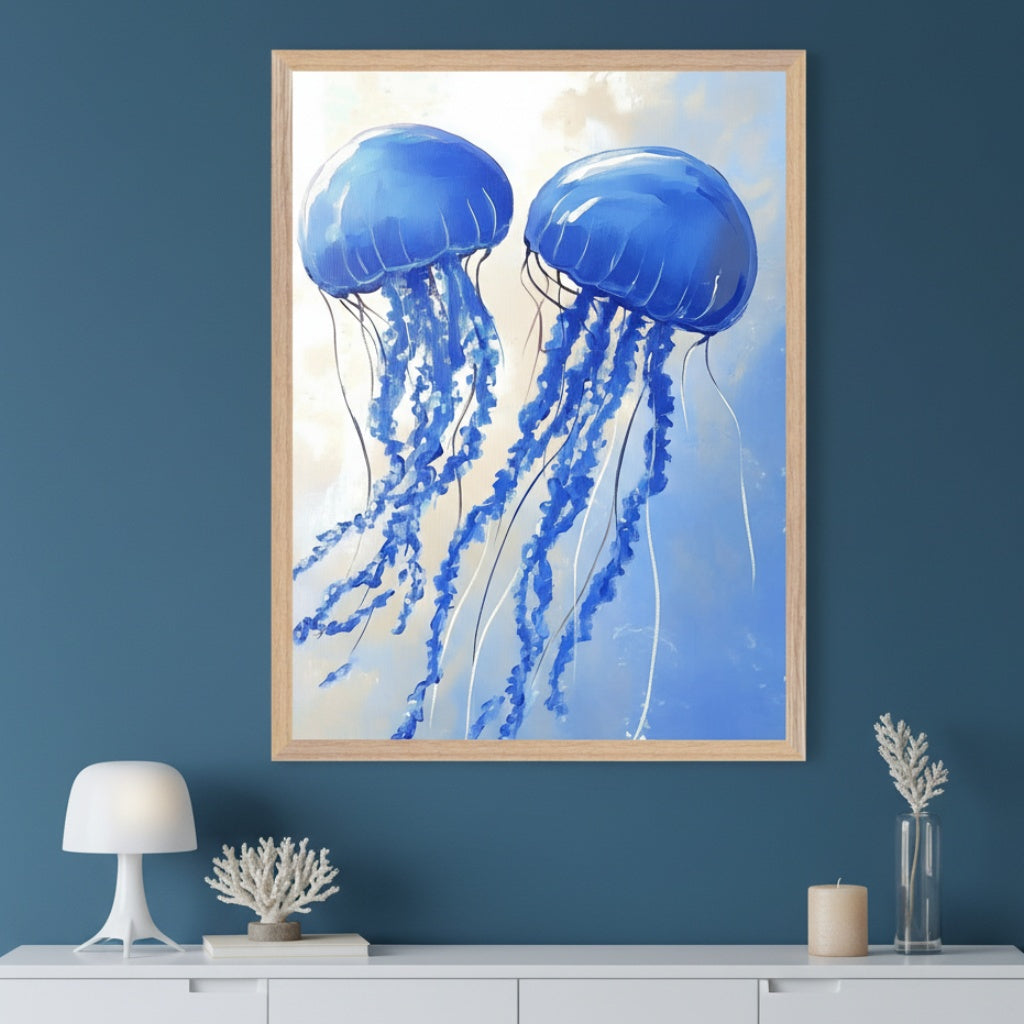 Deep Sea Ballet - Jellyfish Wall Art for Living Room, Bedroom or Office