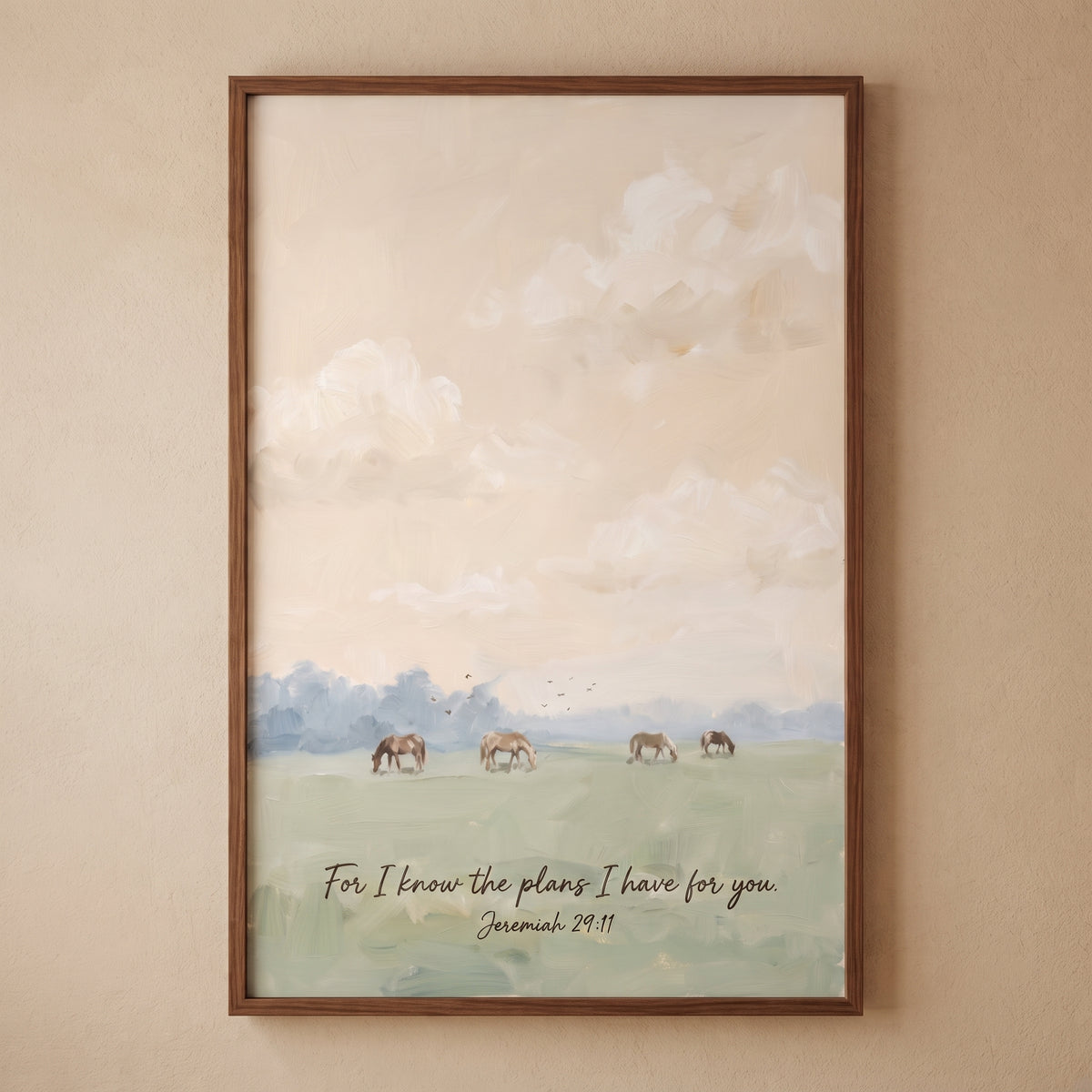 Jeremiah 29 11 Horse Wall Art - Peaceful Divine Promise