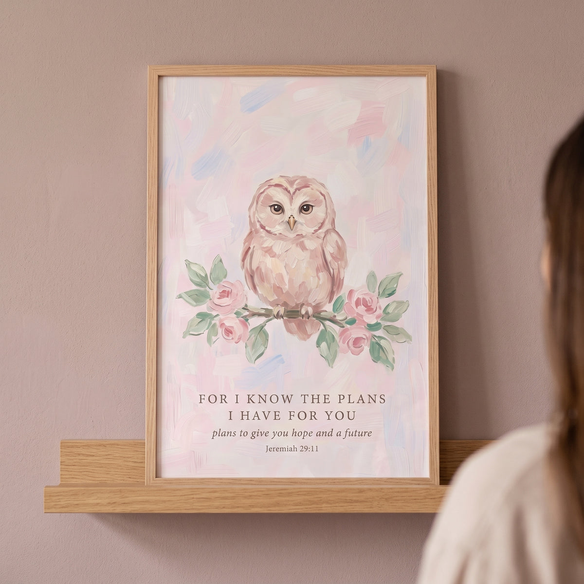 Jeremiah 29 11 Owl Bible Wall Art - Hopeful Owl Verse