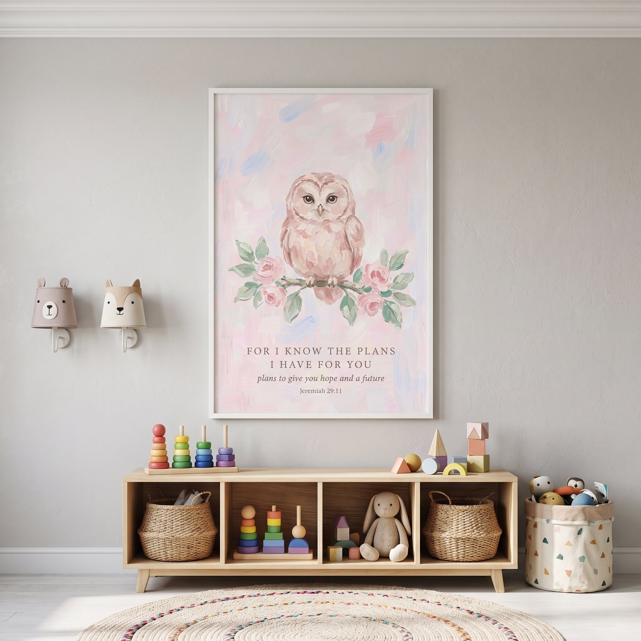Jeremiah 29 11 Owl Bible Wall Art - Hopeful Owl Verse