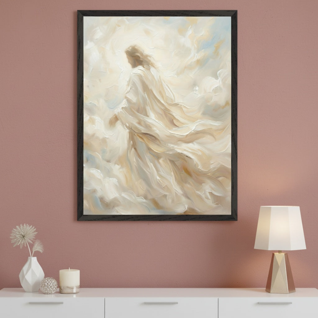 Divine Radiance - Jesus Framed Wall Art for Living Room, Bedroom or Office