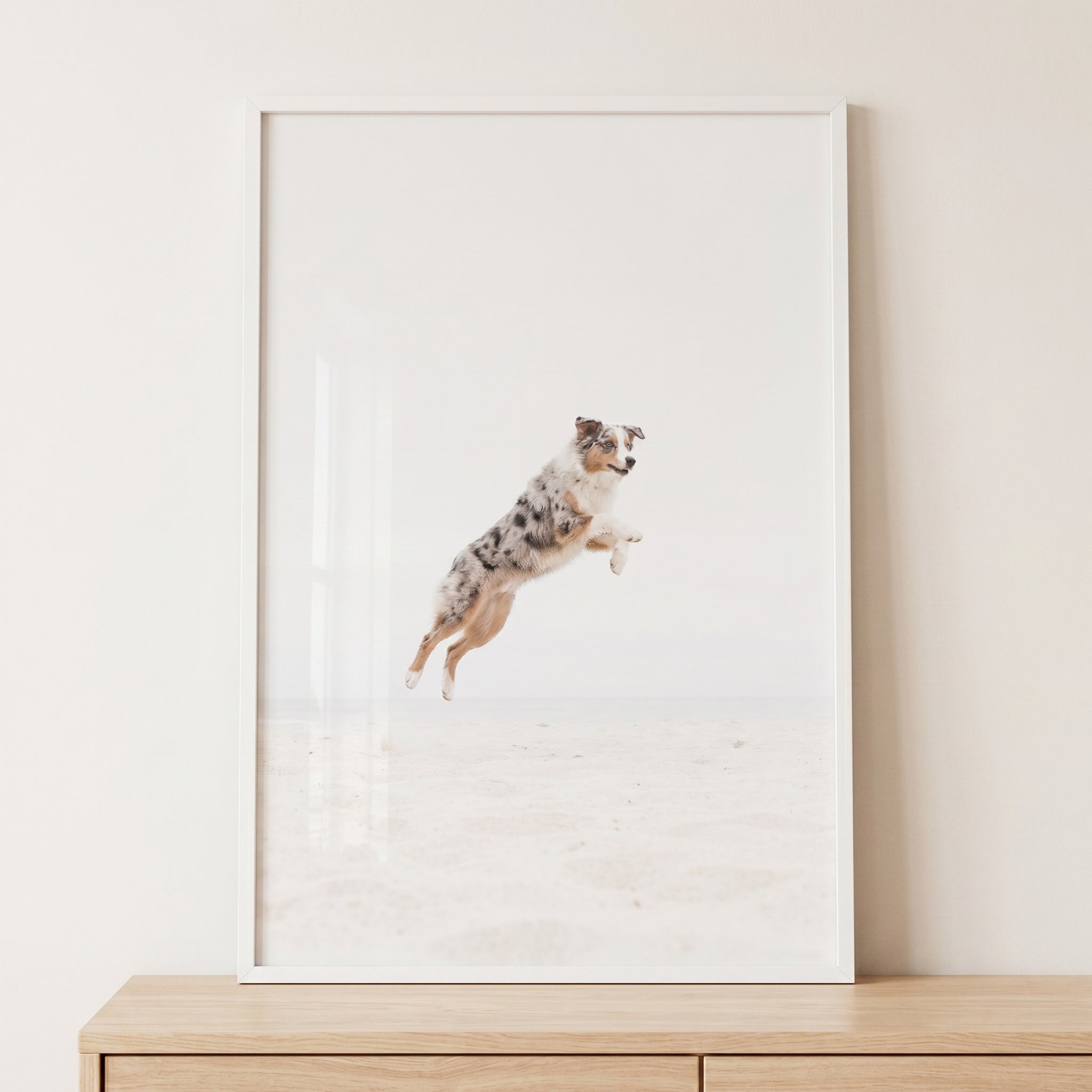Jumping Dog Wall Art - Spotted Sky Leap