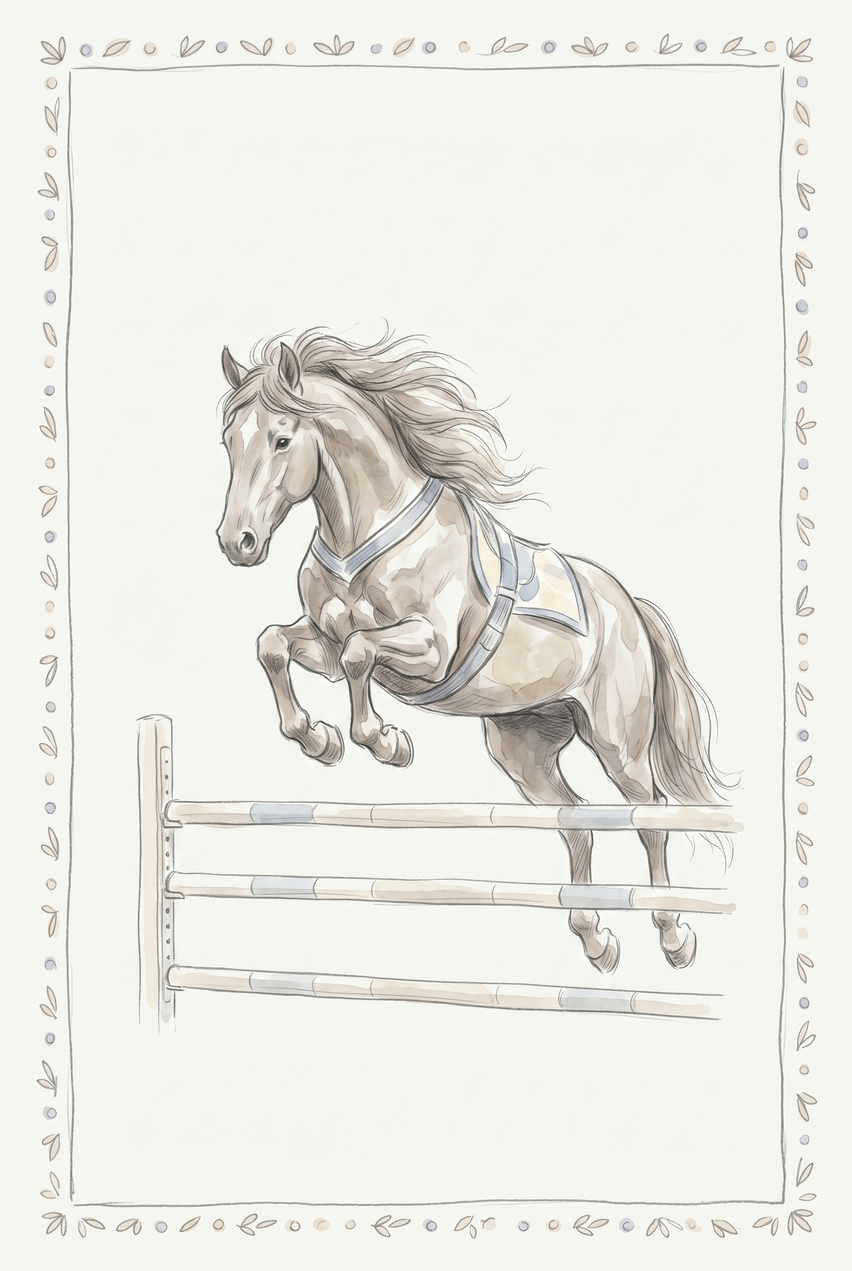 Jumping Horse Wall Art - Graceful Horse Leap