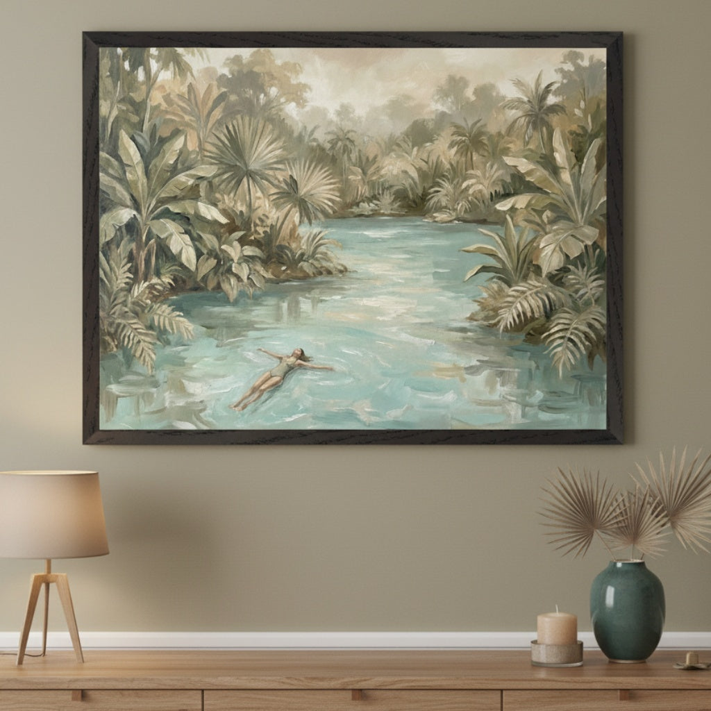 Lagoon Dream - Jungle Framed Wall Art for Living Room, Bedroom or Office