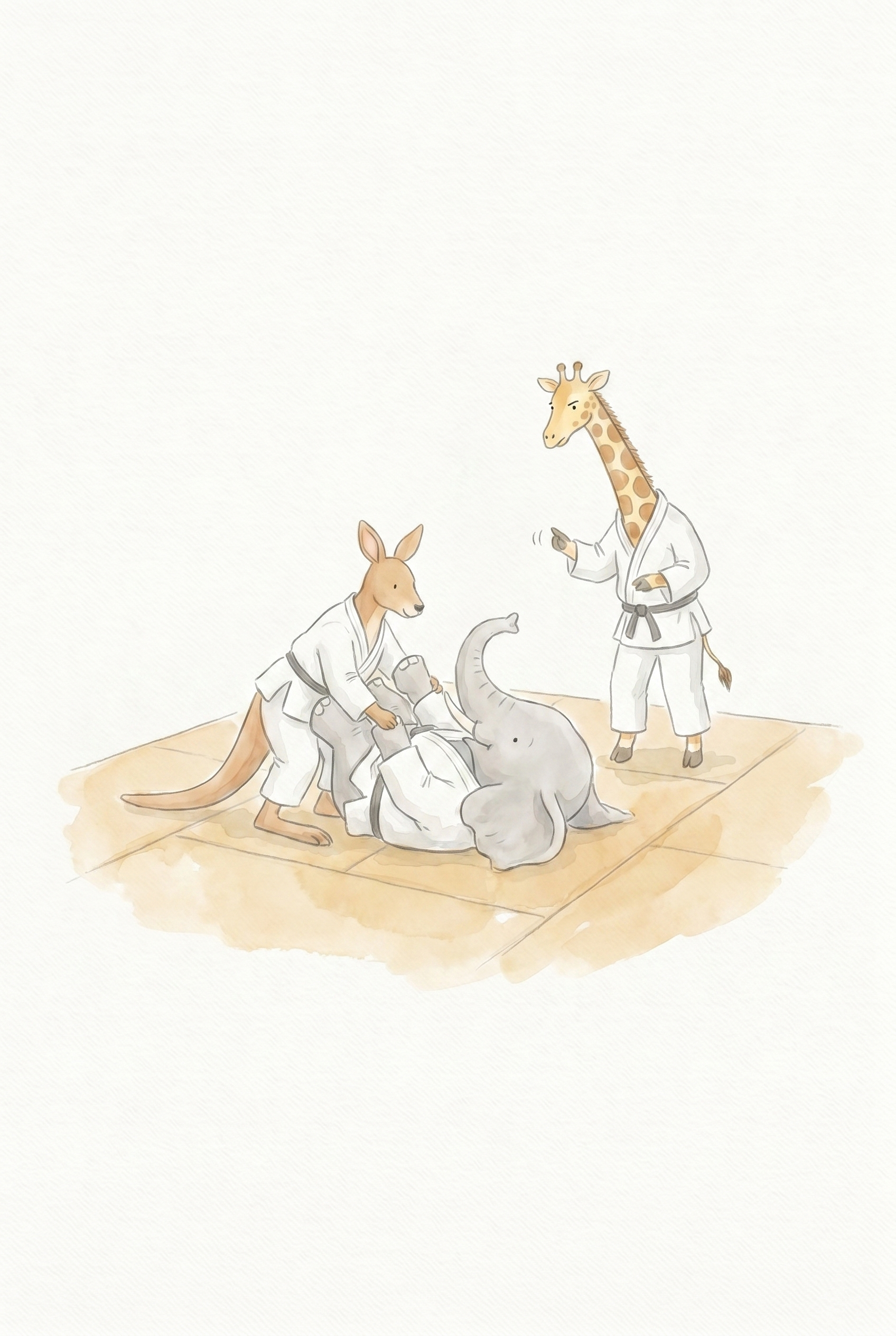 Karate Animals Wall Art - Jungle Judo Class