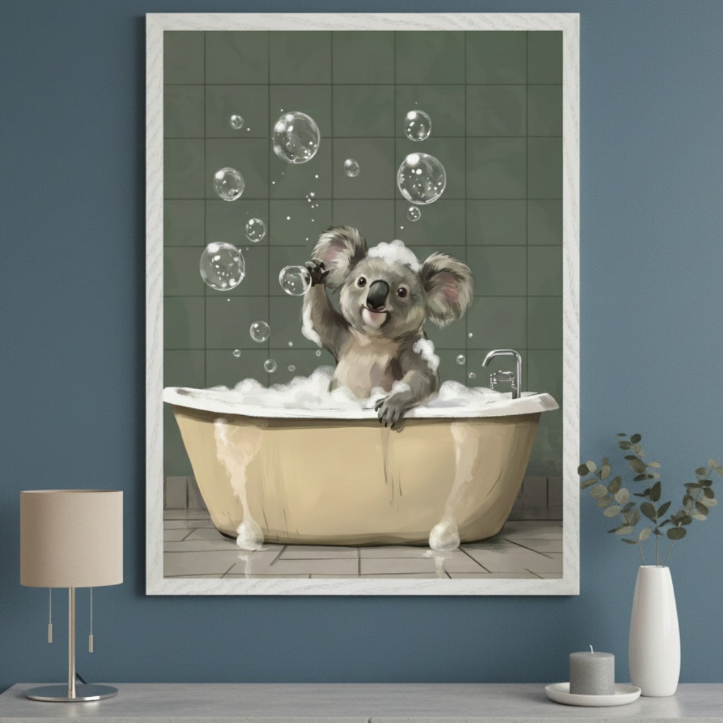 Dreamy Bubbles - Koala Framed Wall Art for Living Room, Bedroom or Office