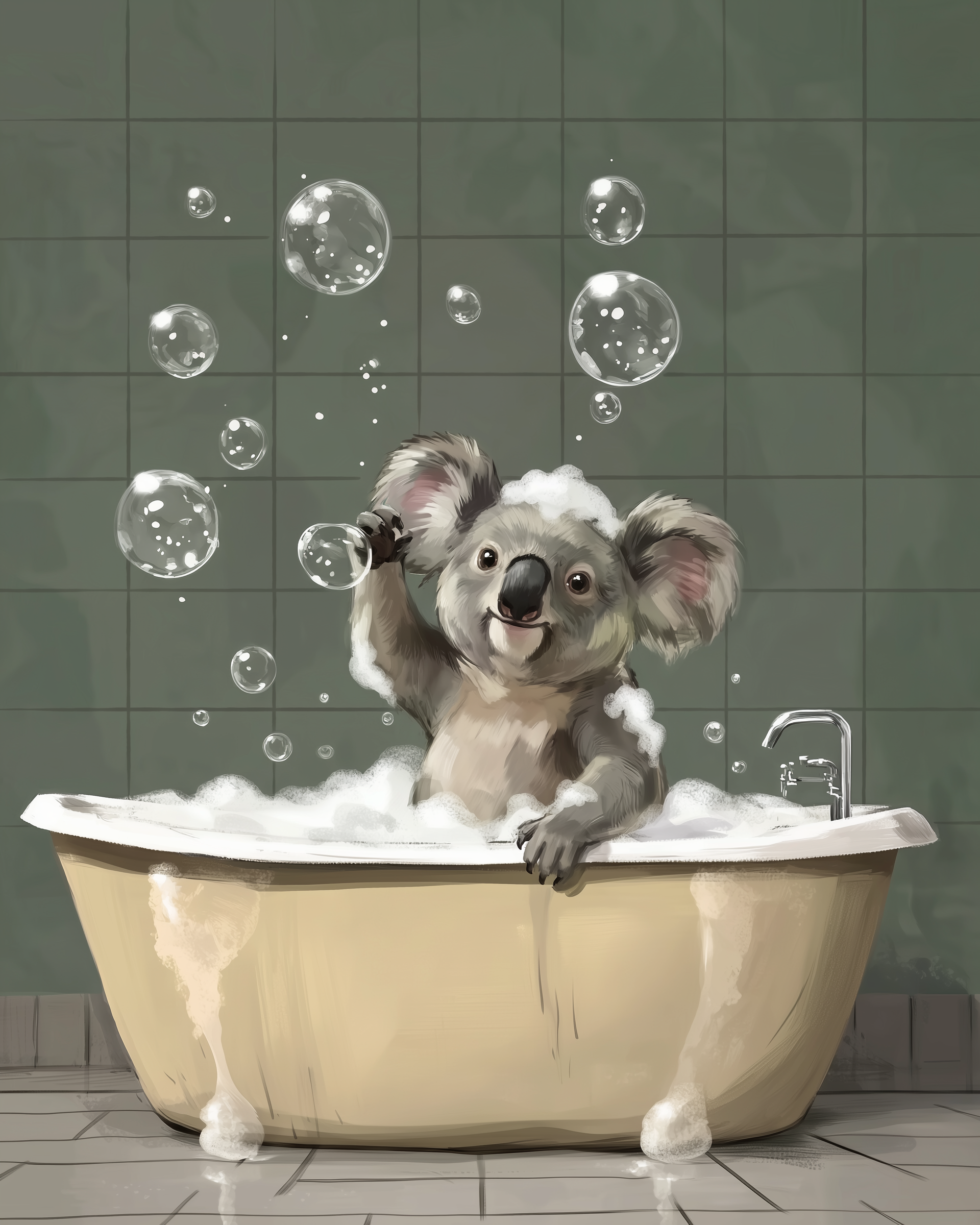 Dreamy Bubbles - Koala Framed Wall Art for Living Room, Bedroom or Office