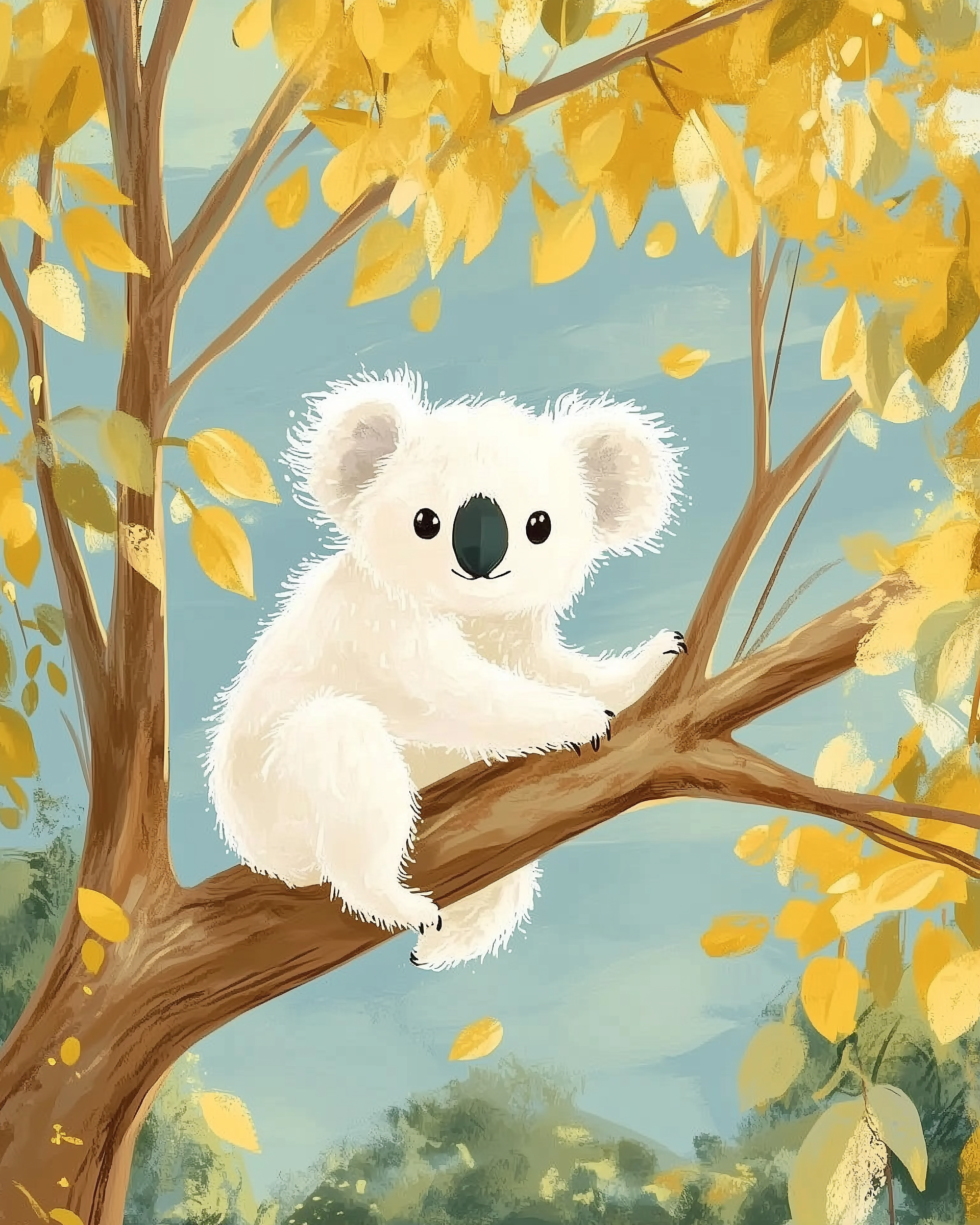 Little Tree Hugger - Koala Wall Art for Nursery, Playroom or Kids Bedrooms