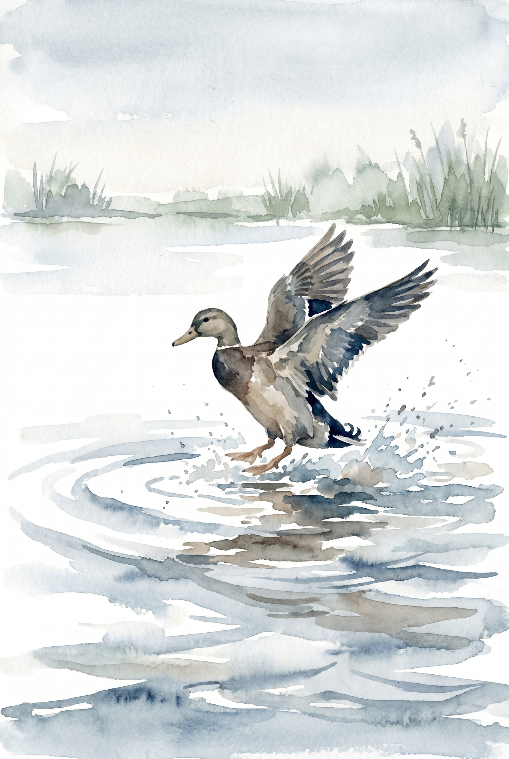 Landing Mallard Duck Wall Art - Wild Wings Rising