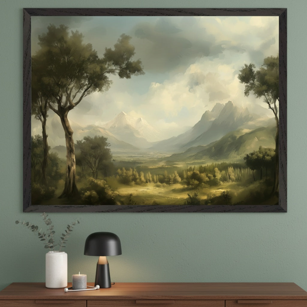 Valley Reverie - Landscape Framed Wall Art for Living Room, Bedroom or Office