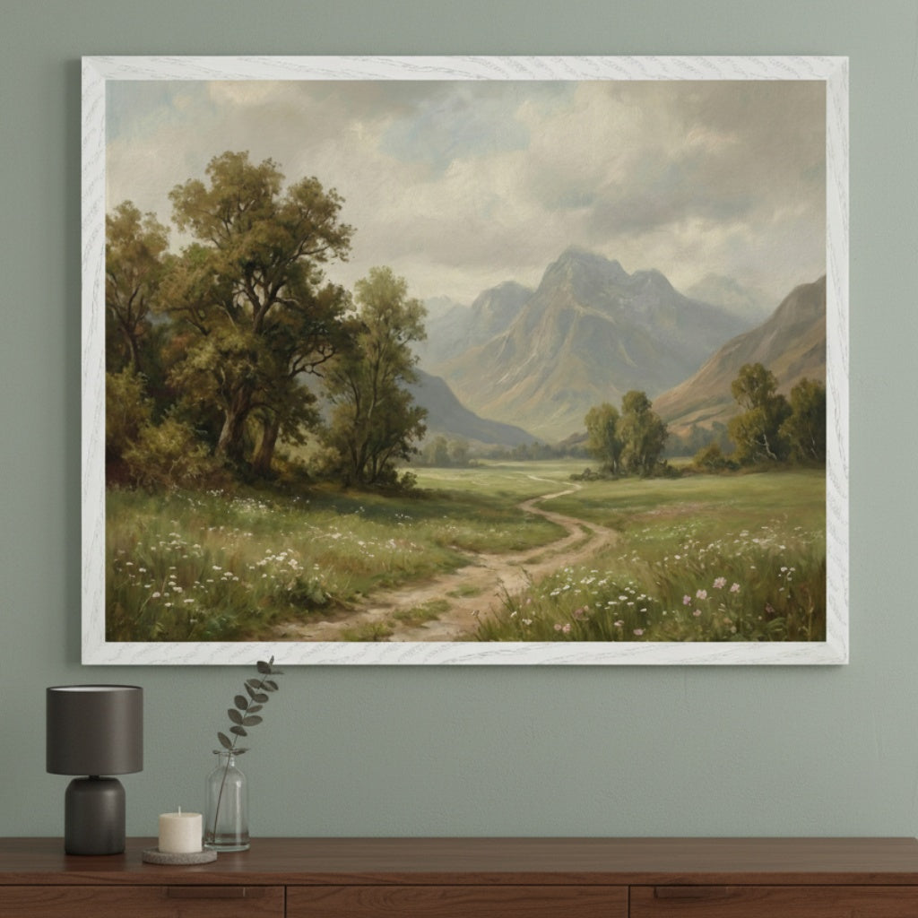Verdant Trail Art - Landscape Framed Wall Art for Living Room, Bedroom or Office