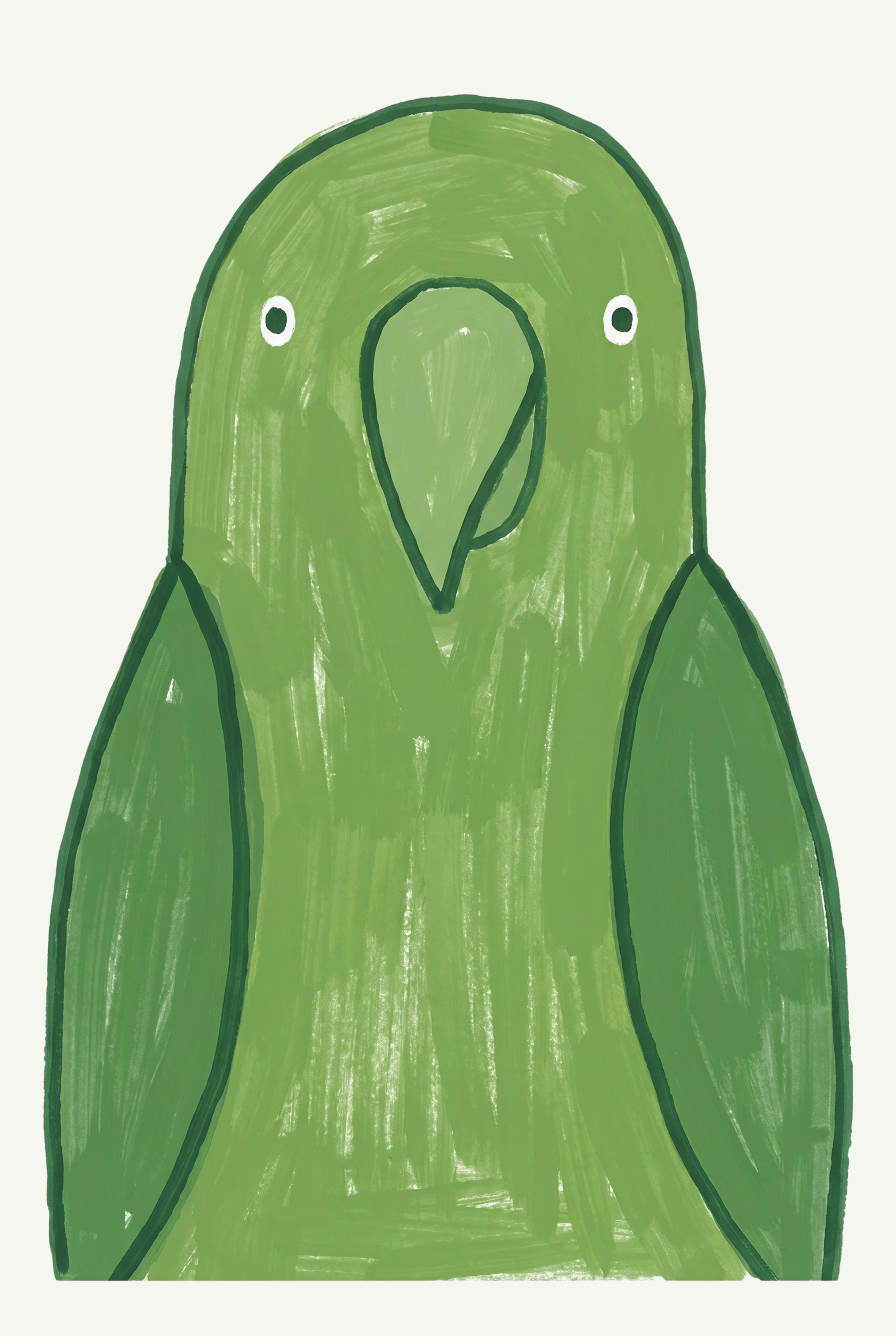 Large Beak Green Parrot Print - Verdant Feathers