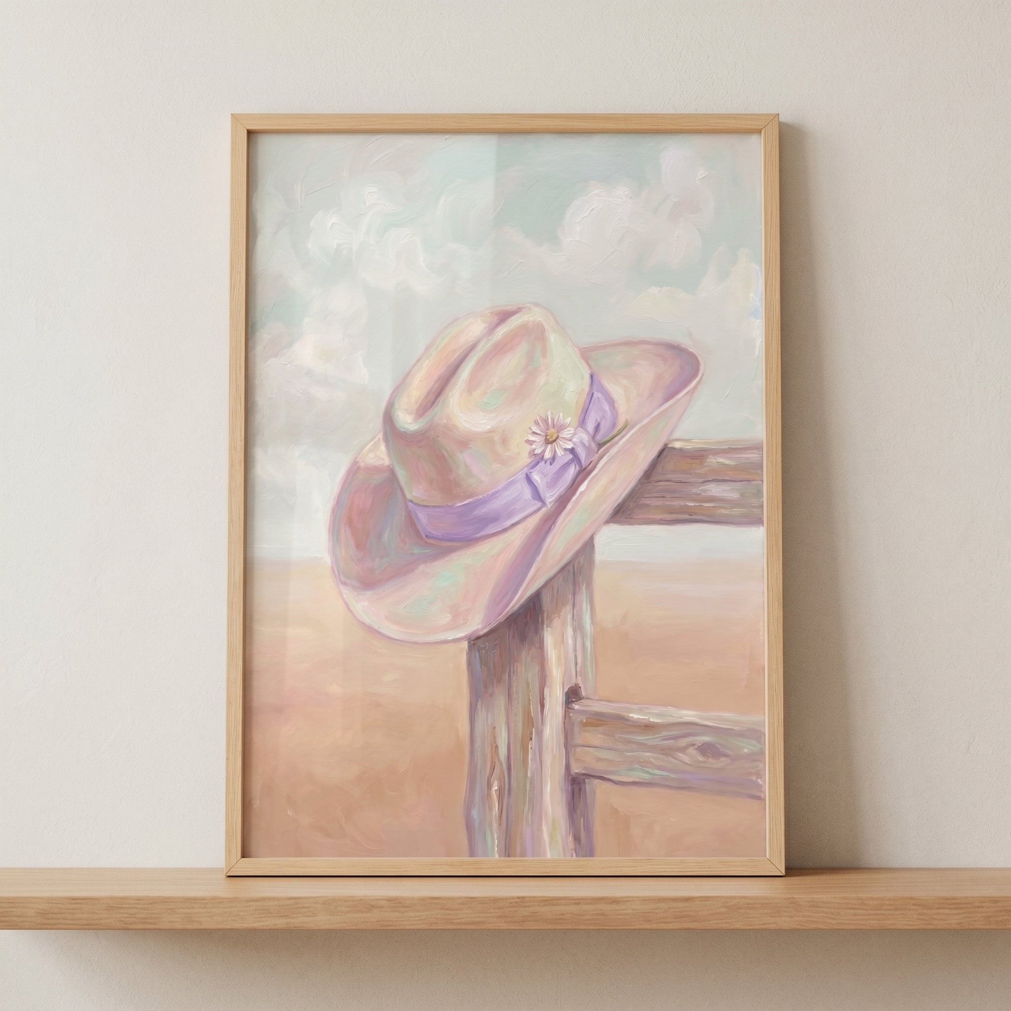 Lavender Ribbon Cowboy Hat Wall Art - Lavender Ranch Hat