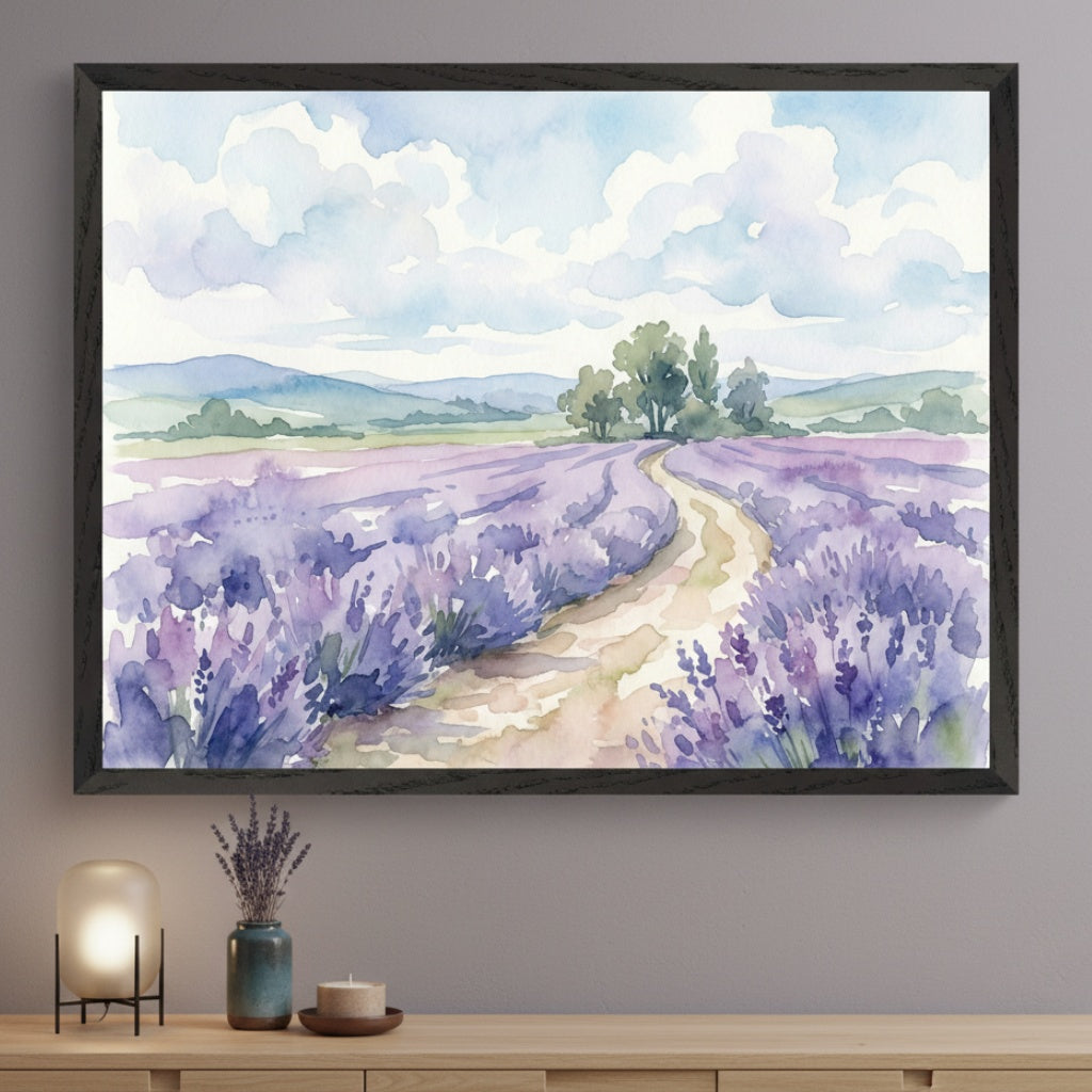 Lavender Dreams - Lavender Framed Wall Art for Living Room, Bedroom or Office