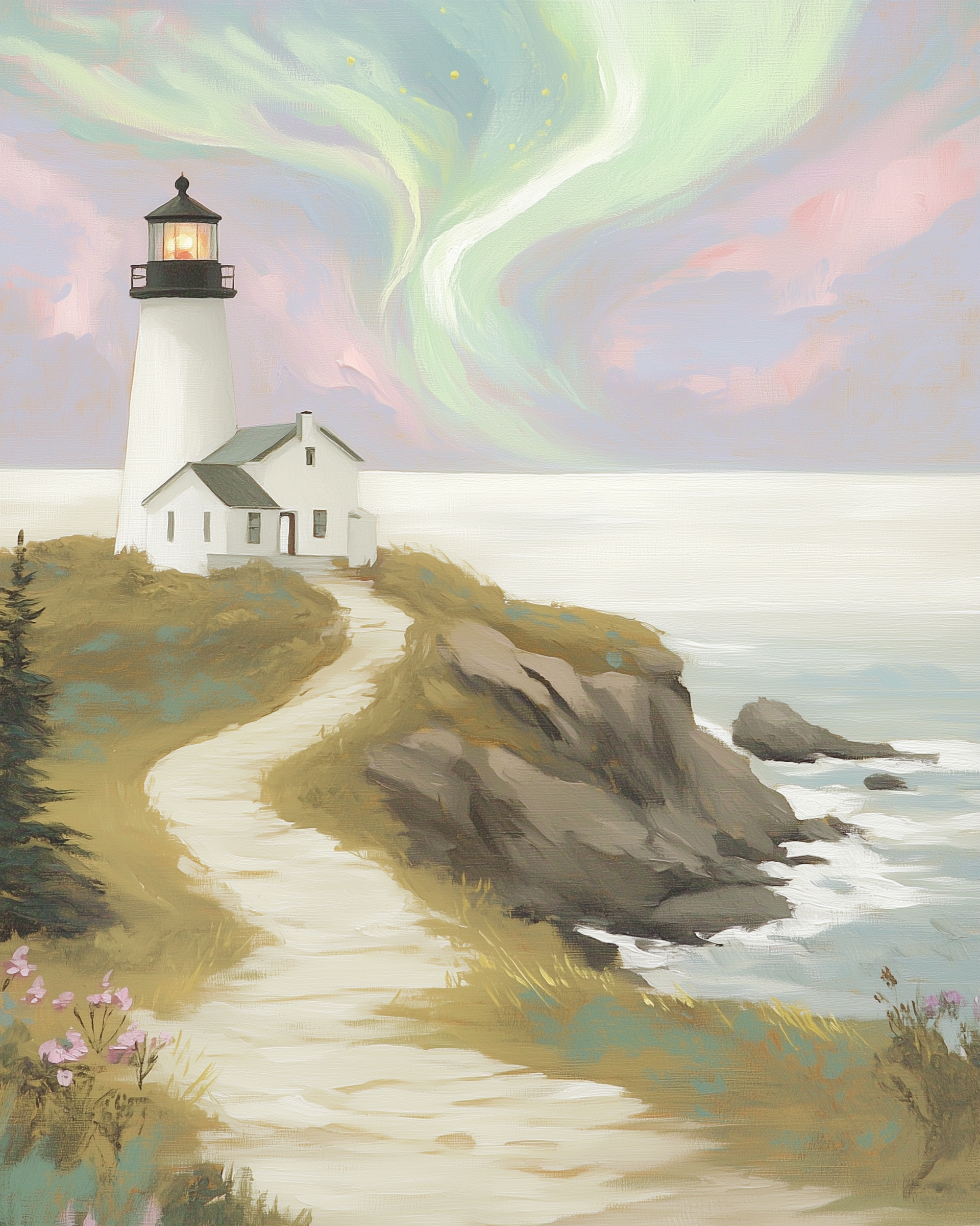 Aurora Beacon - Lighthouse Wall Art for Living Room, Bedroom or Office