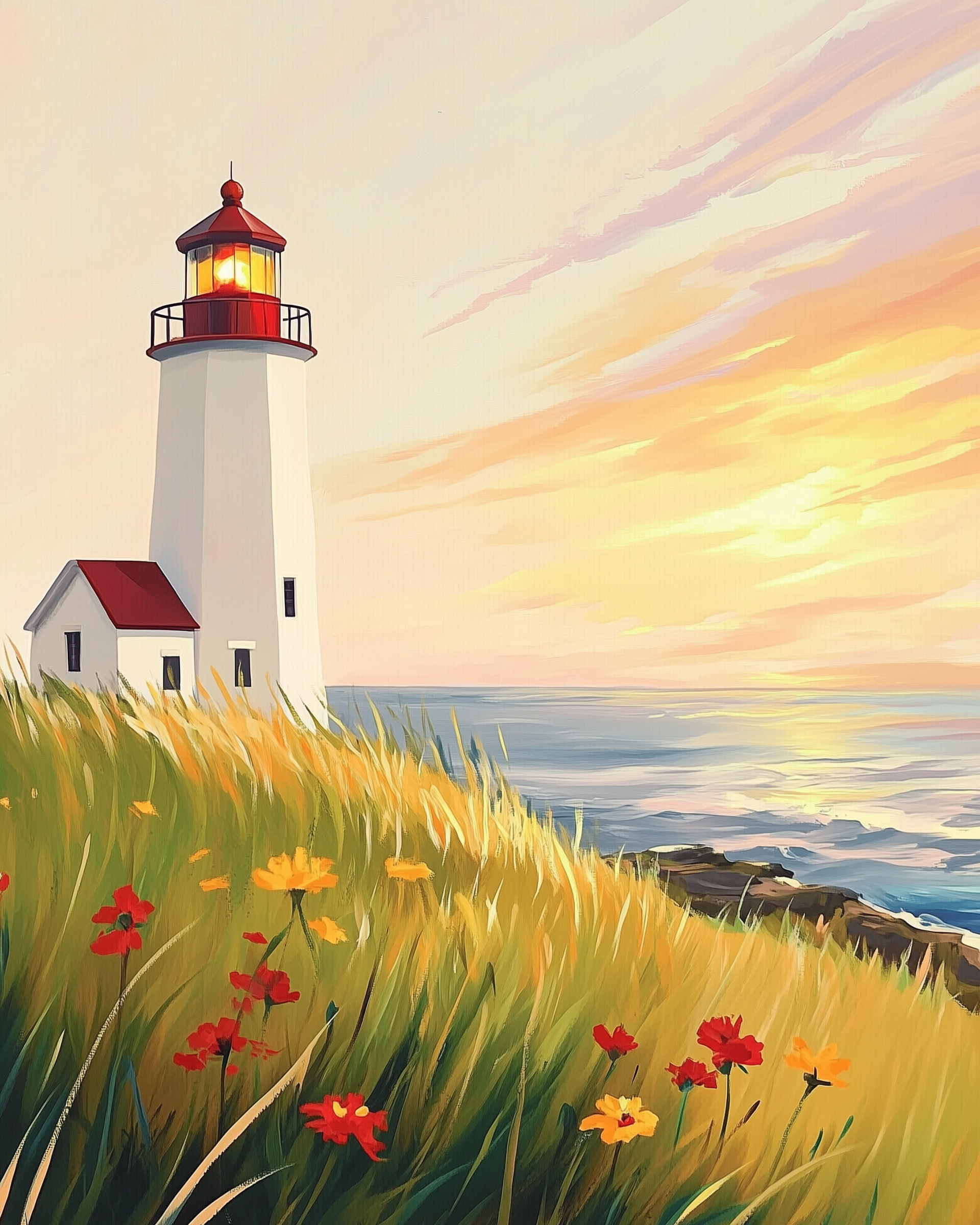 Luminous Shore - Lighthouse Wall Art for Living Room, Bedroom or Office