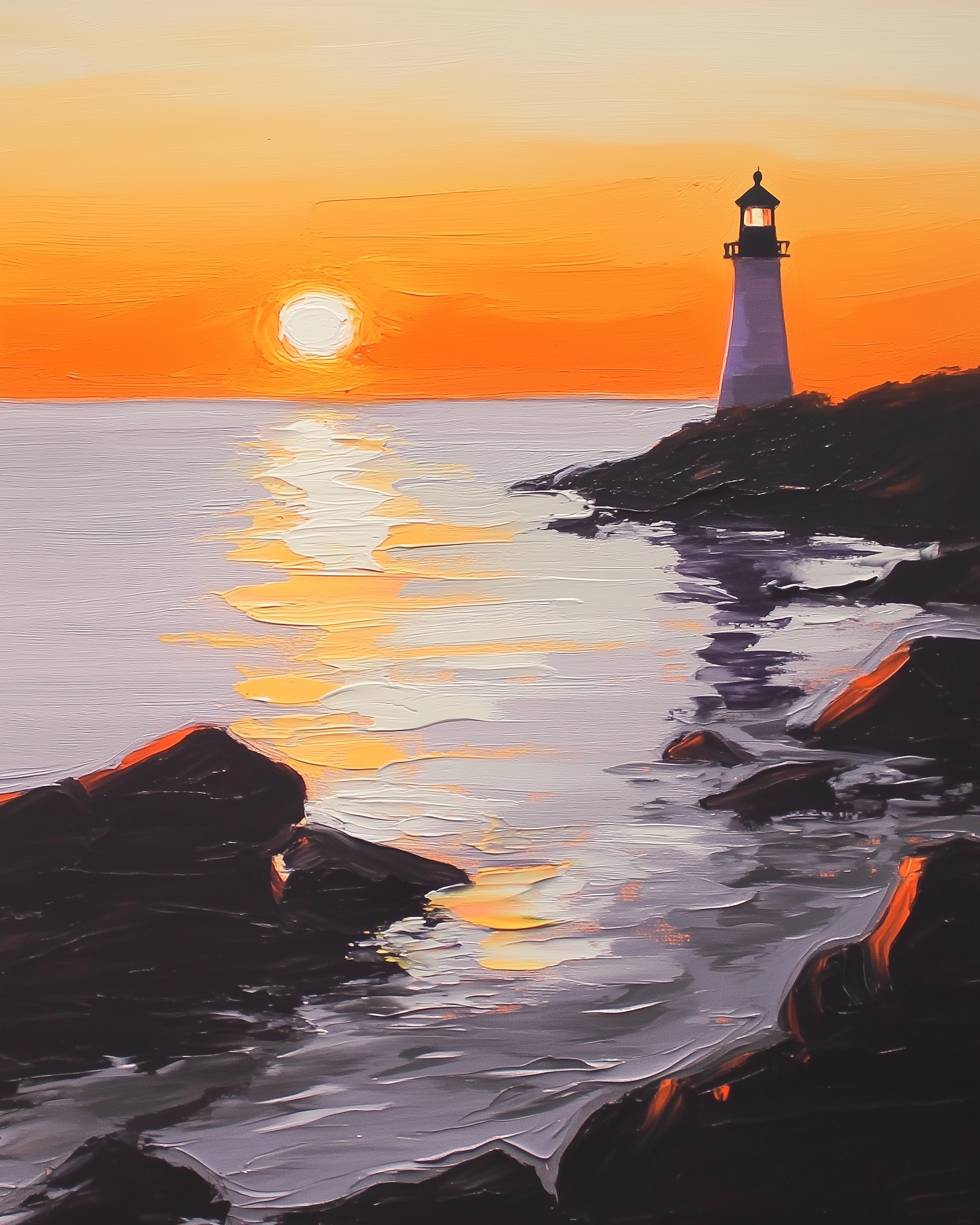Tranquil Radiance - Lighthouse Wall Art for Living Room, Bedroom or Office