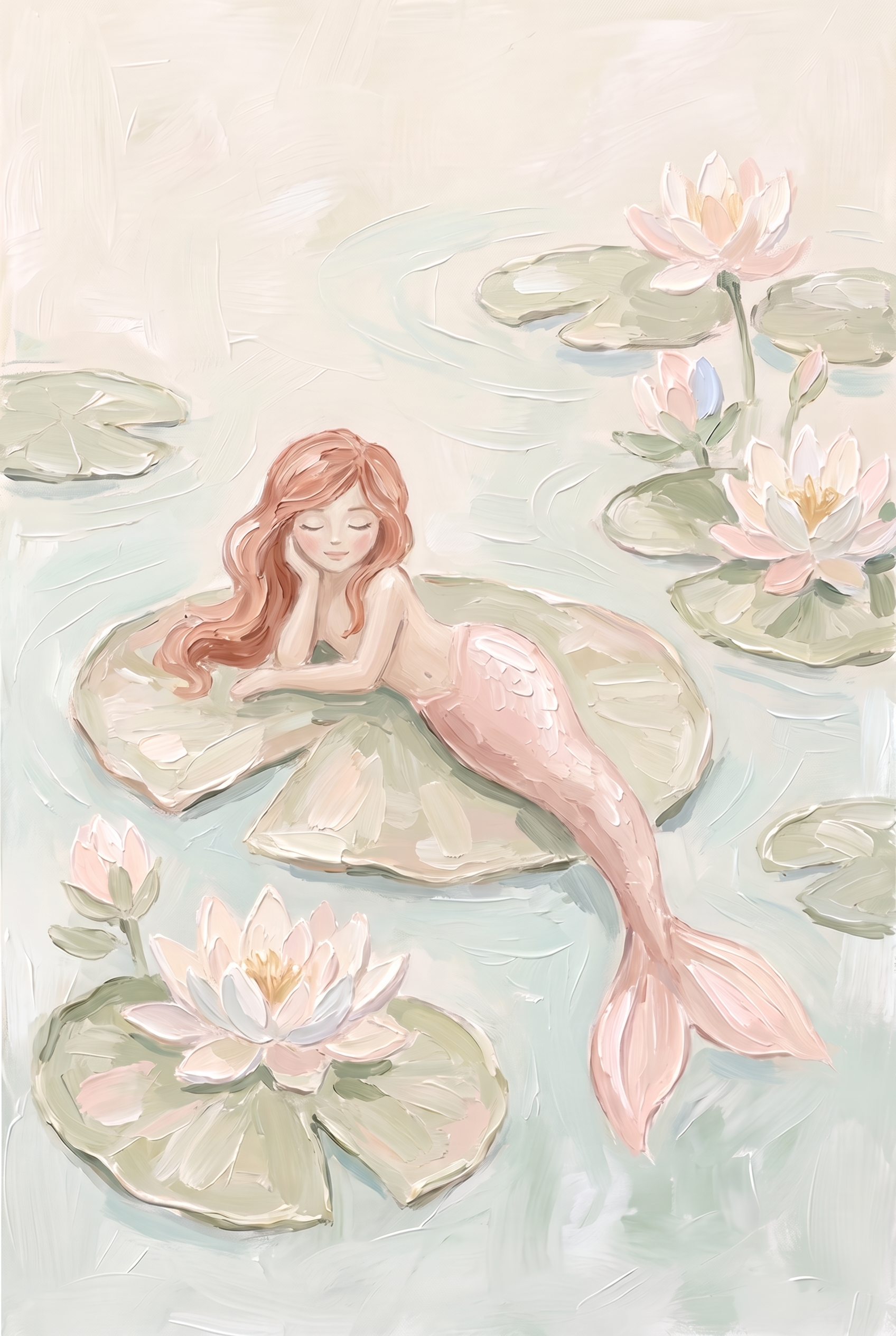 Lily Pad Pink Mermaid Wall Art - Lily Pad Slumber