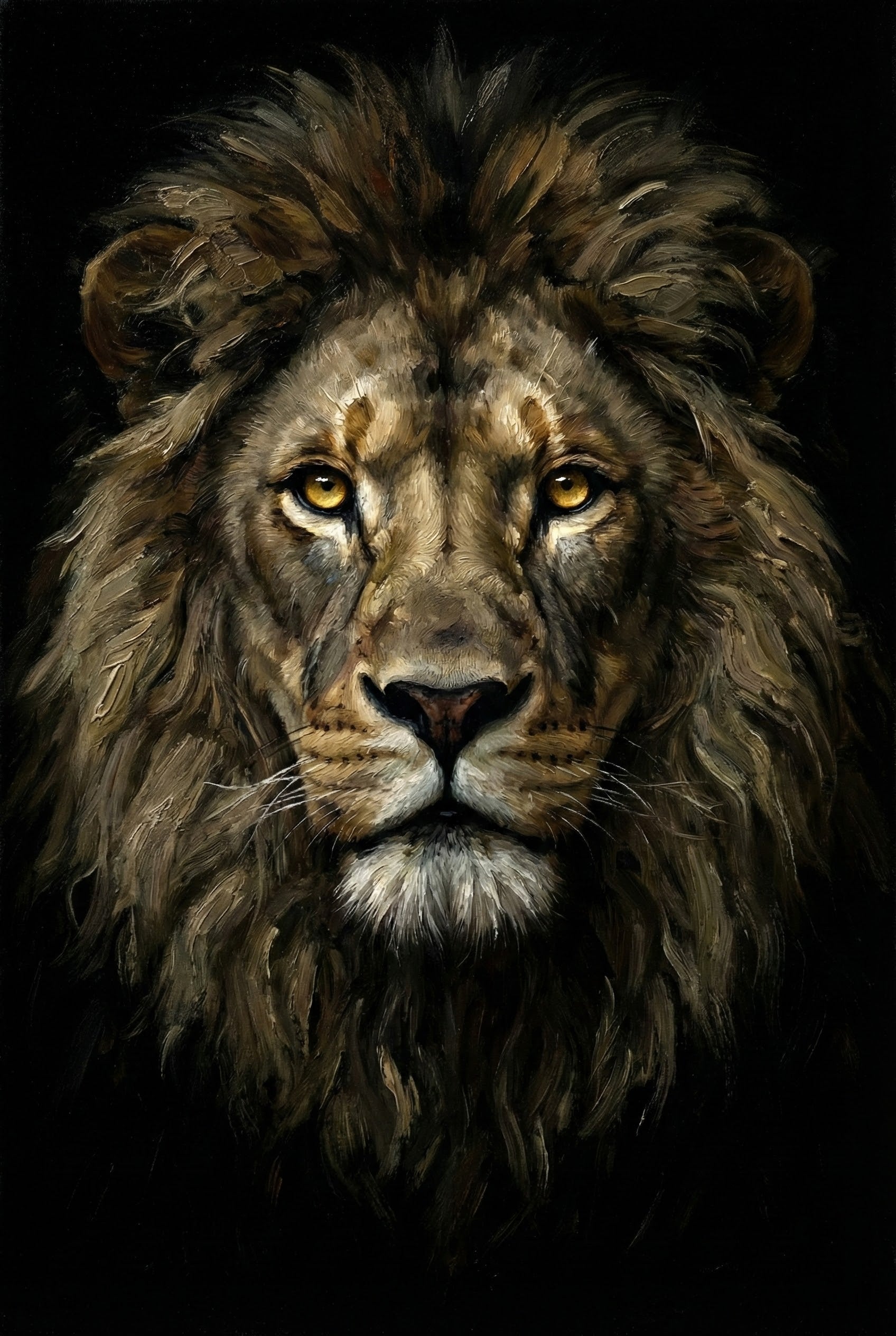 Lion Gaze - Lion Framed Wall Art for Living Room, Bedroom or Office