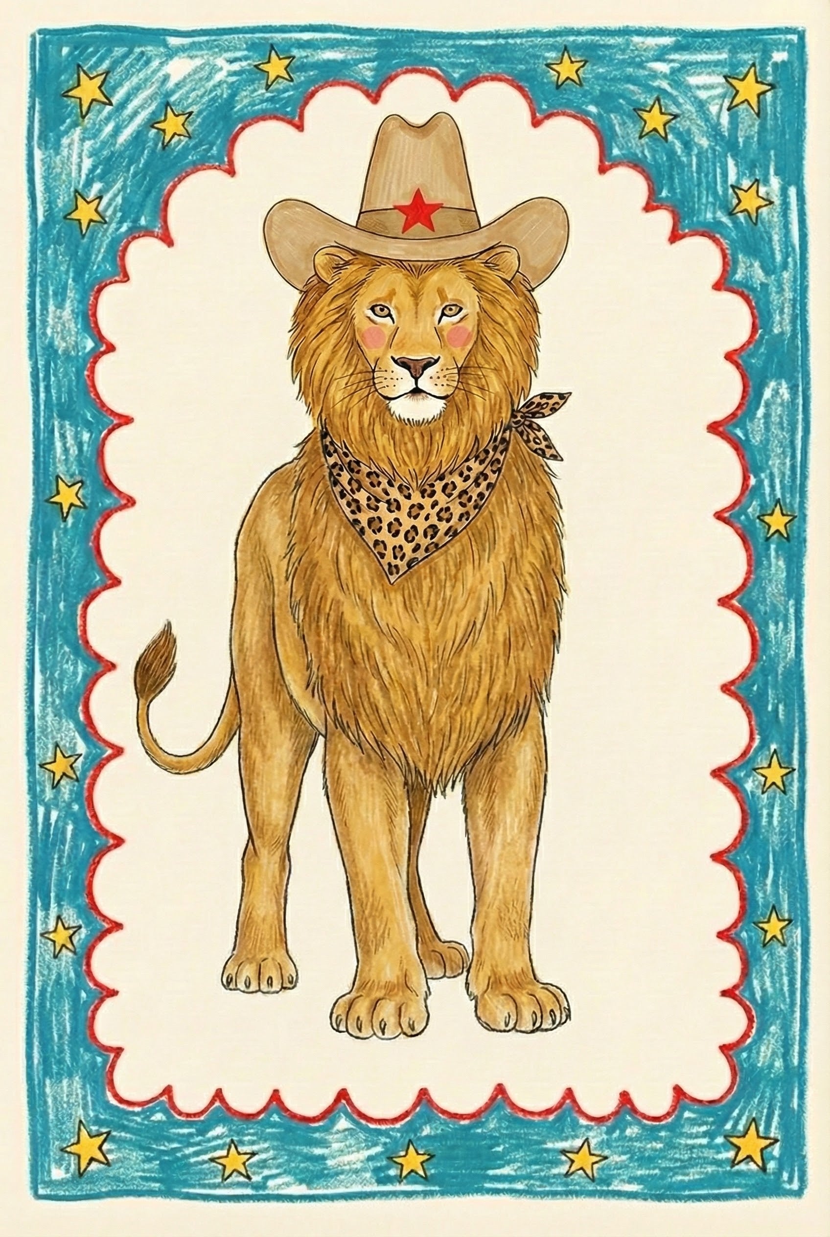 Starry Mane - Lion Framed Wall Art for Nursery, Playroom or Kids Bedrooms