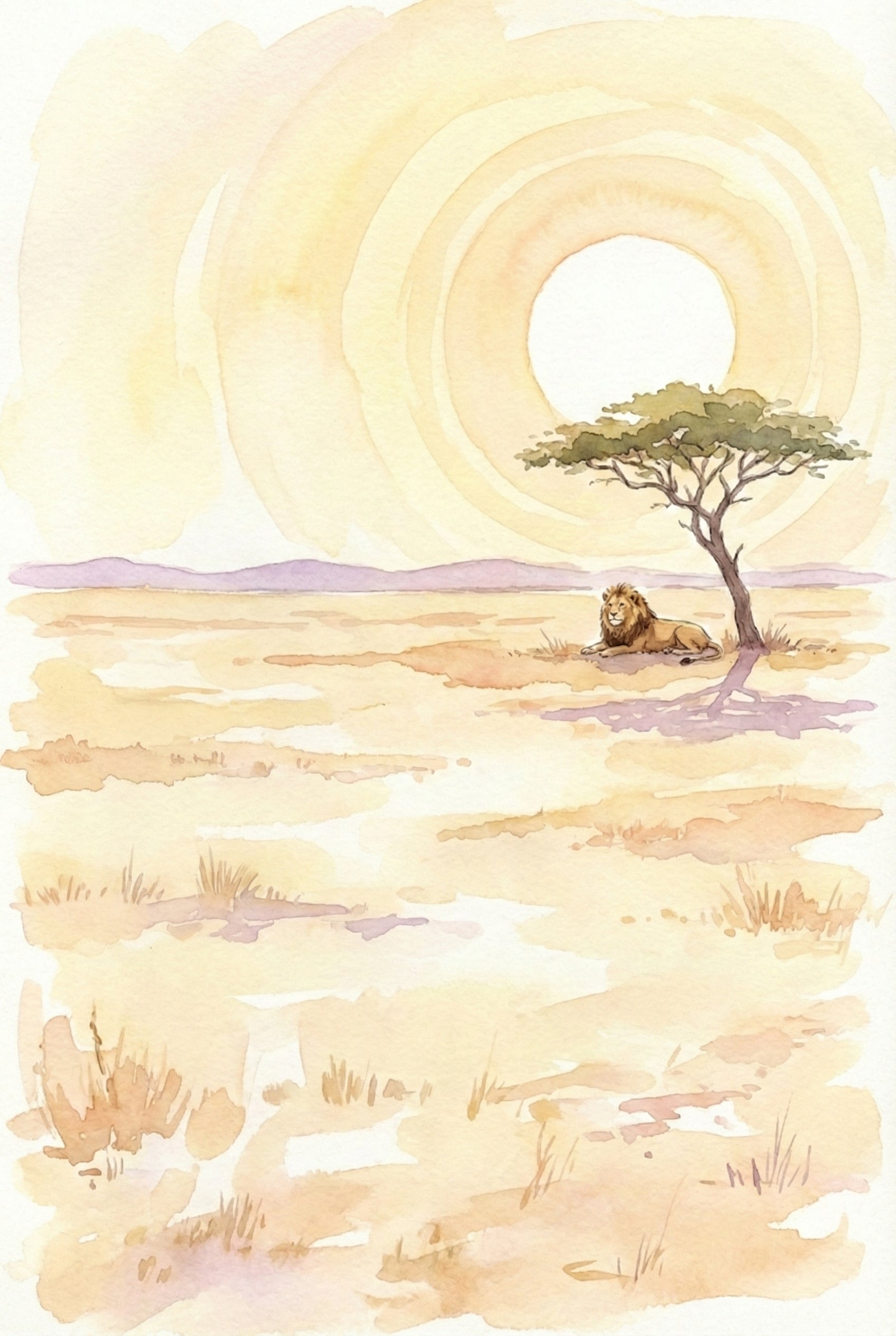 Lion Kids Room Wall Art - Golden Savanna King