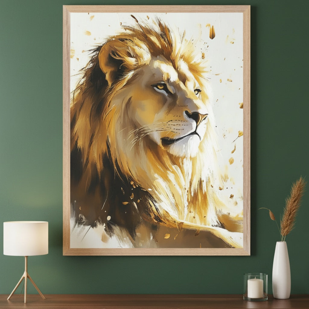 Wild Majesty - Lion Framed Wall Art for Living Room, Bedroom or Office