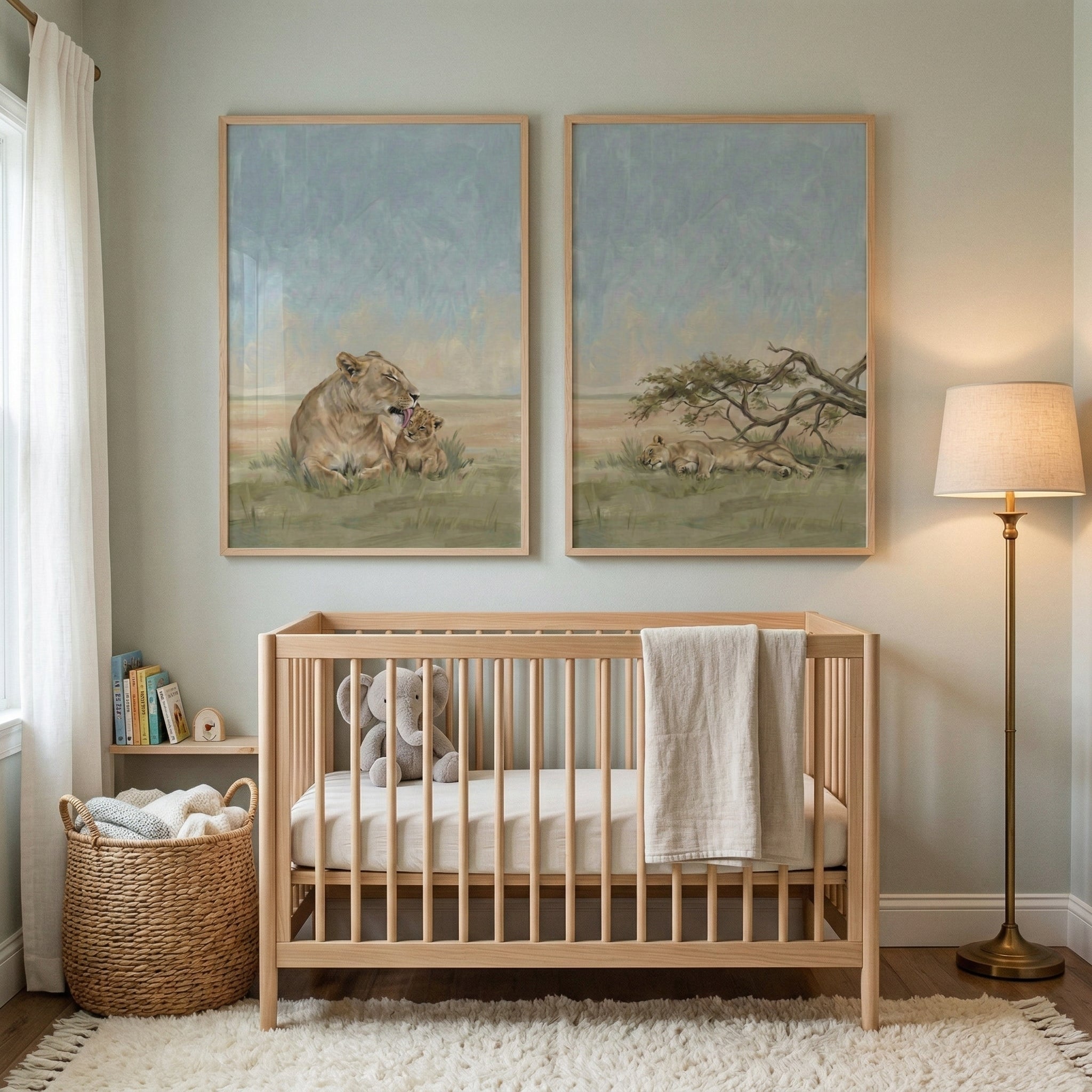 Savanna Lioness Wall Art Set of 2 - Savanna Family Bonds