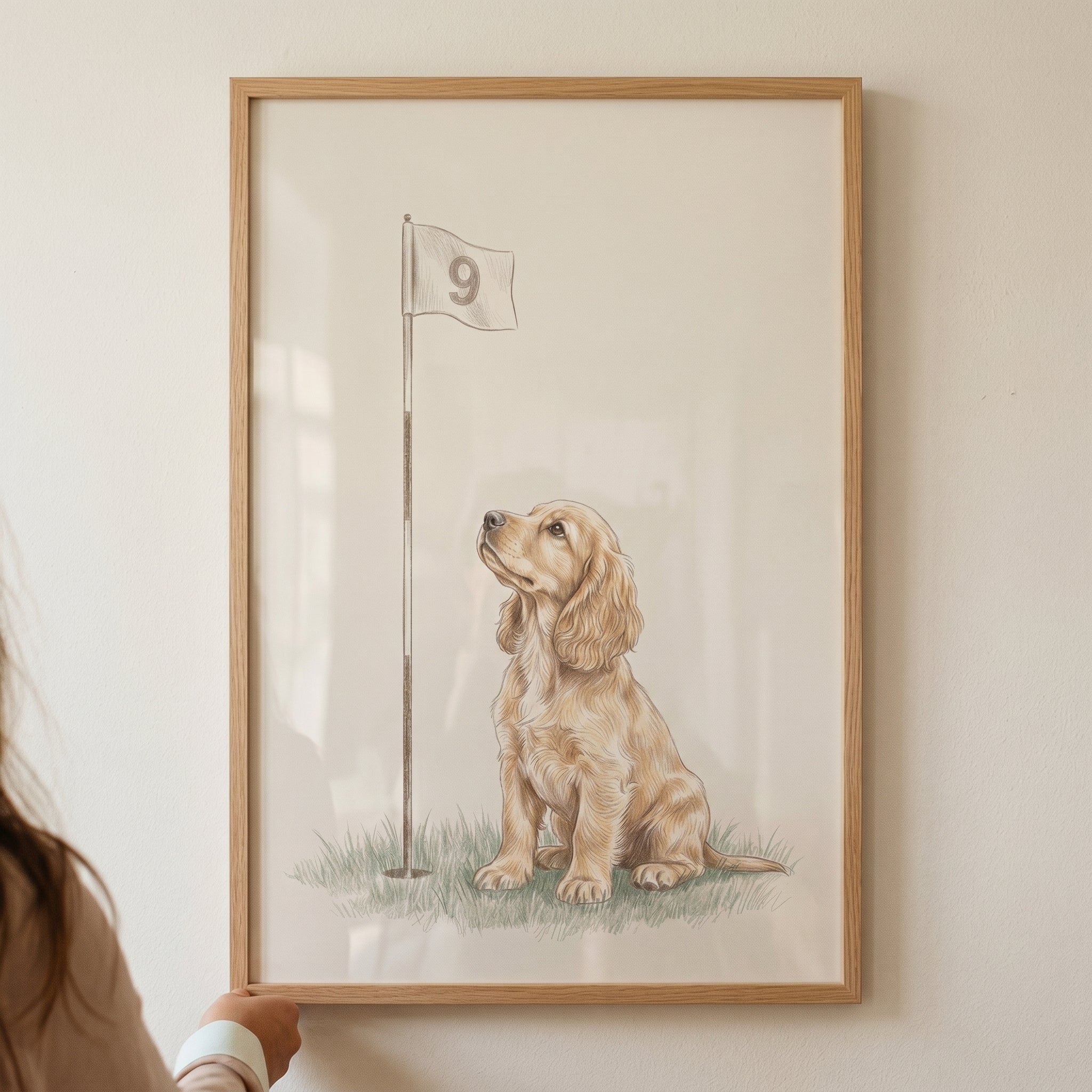 Looking Up Cocker Spaniel Dog Wall Art - Ninth Hole Puppy