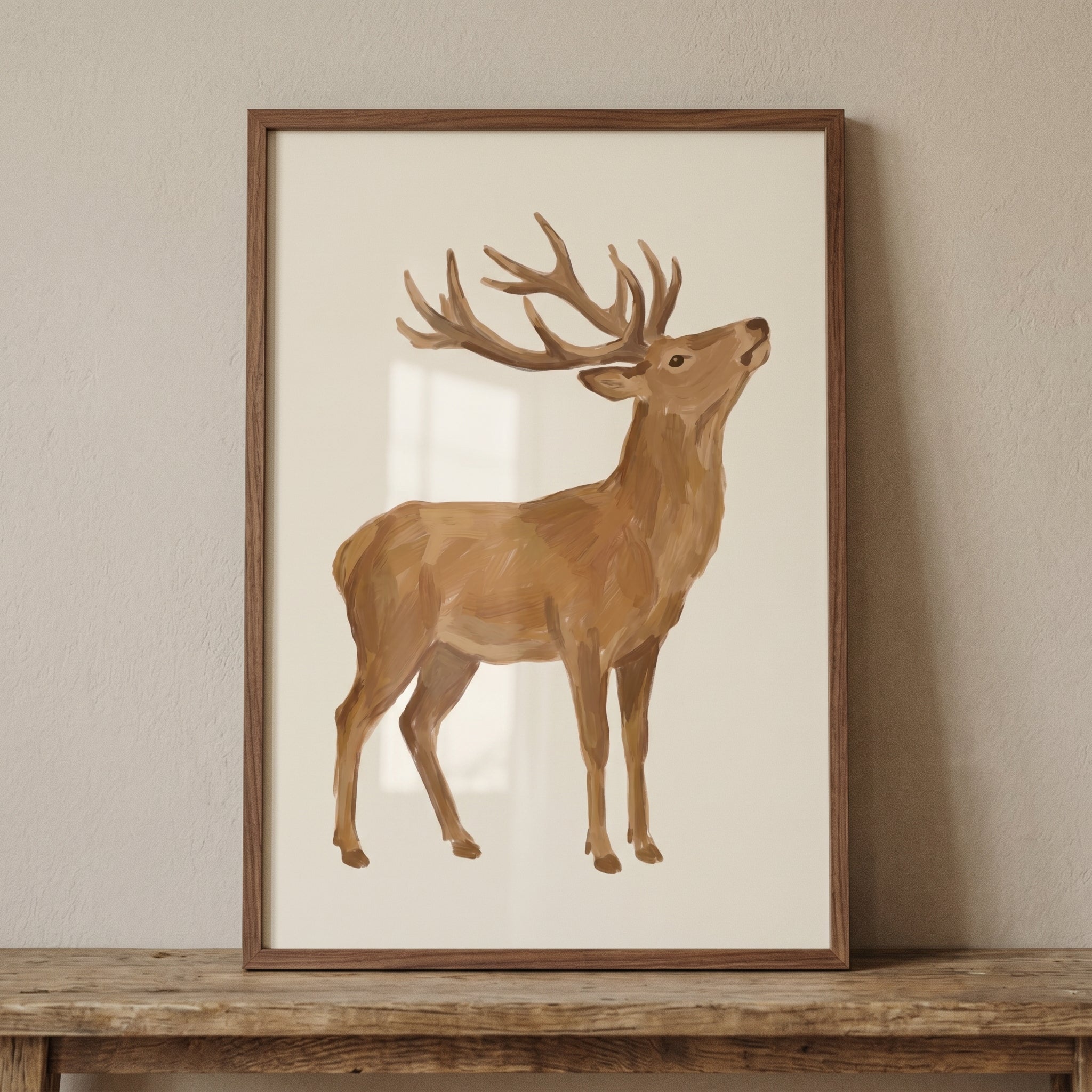 Majestic Large Antlers Stag Wall Art - Noble Forest Stag