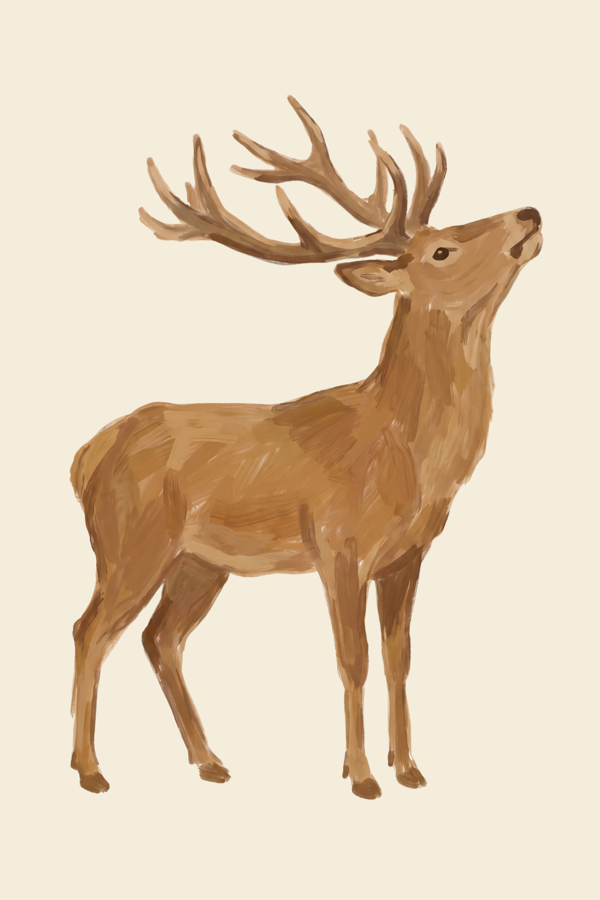 Majestic Large Antlers Stag Wall Art - Noble Forest Stag