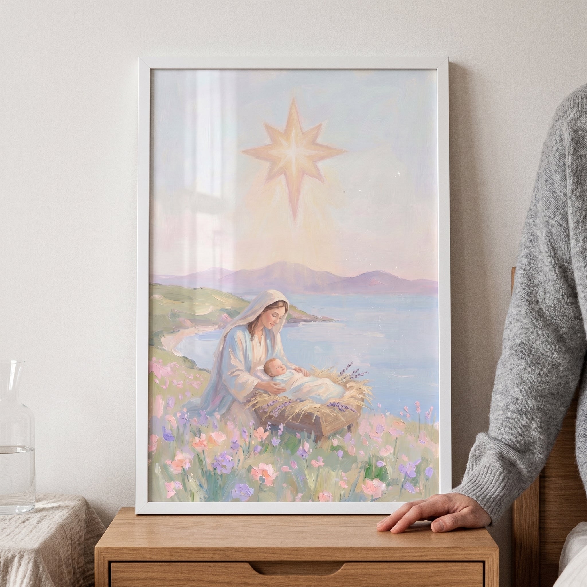 Manger Scene Baby Jesus Wall Art - Star Of Bethlehem