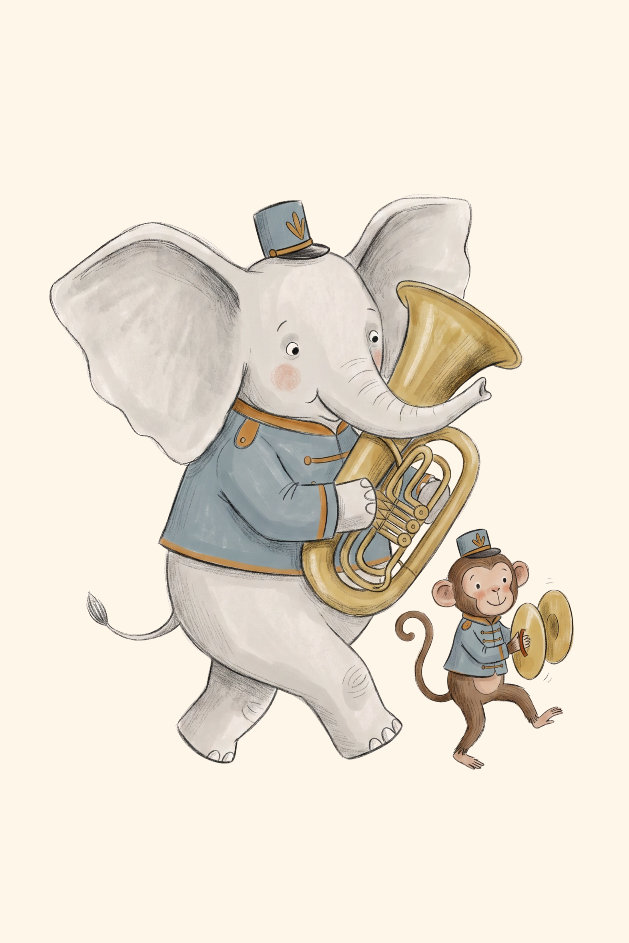 Marching Band Animals Wall Art - Musical Animal Parade