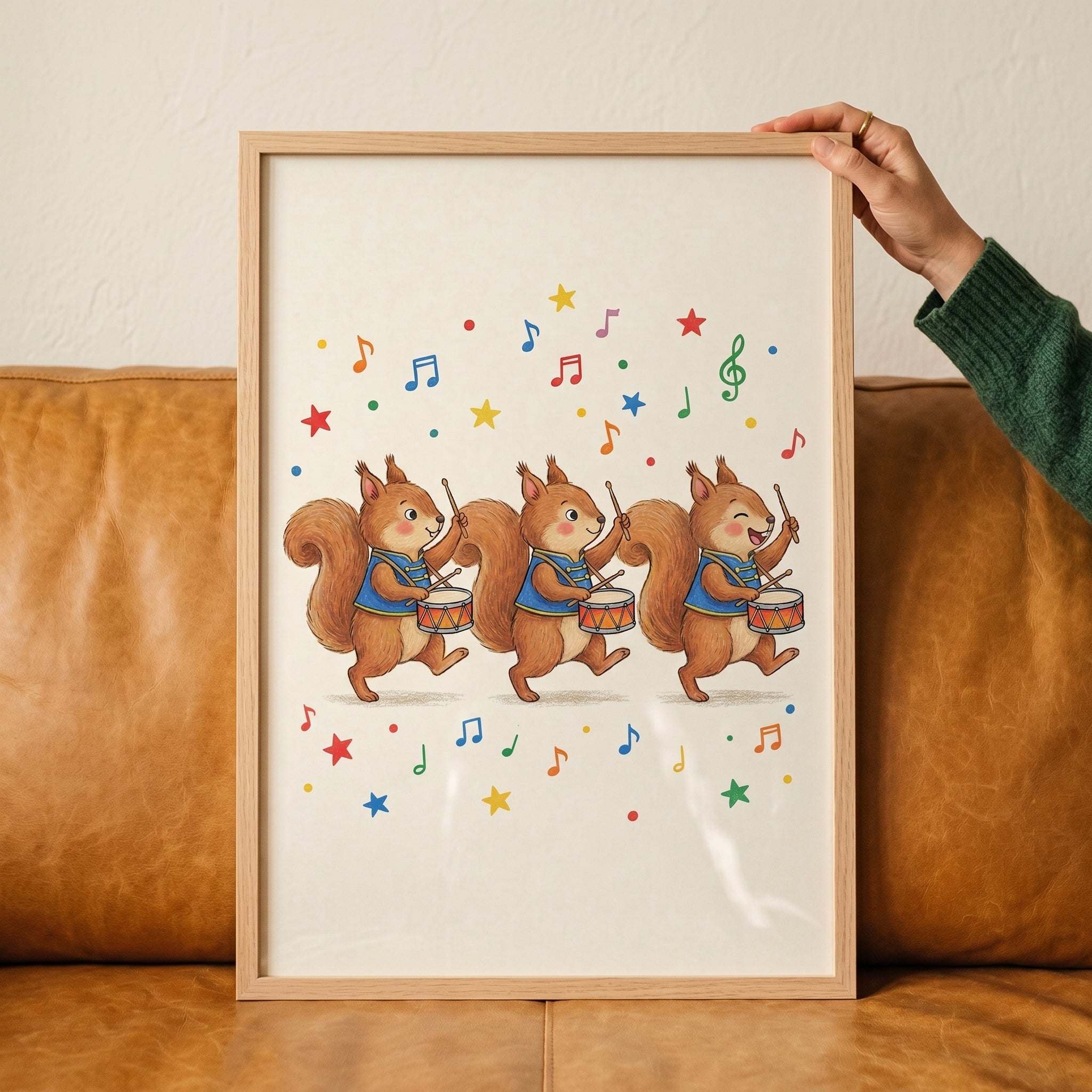 Marching Band Drum Squirrel Wall Art - Squirrel Drum Parade