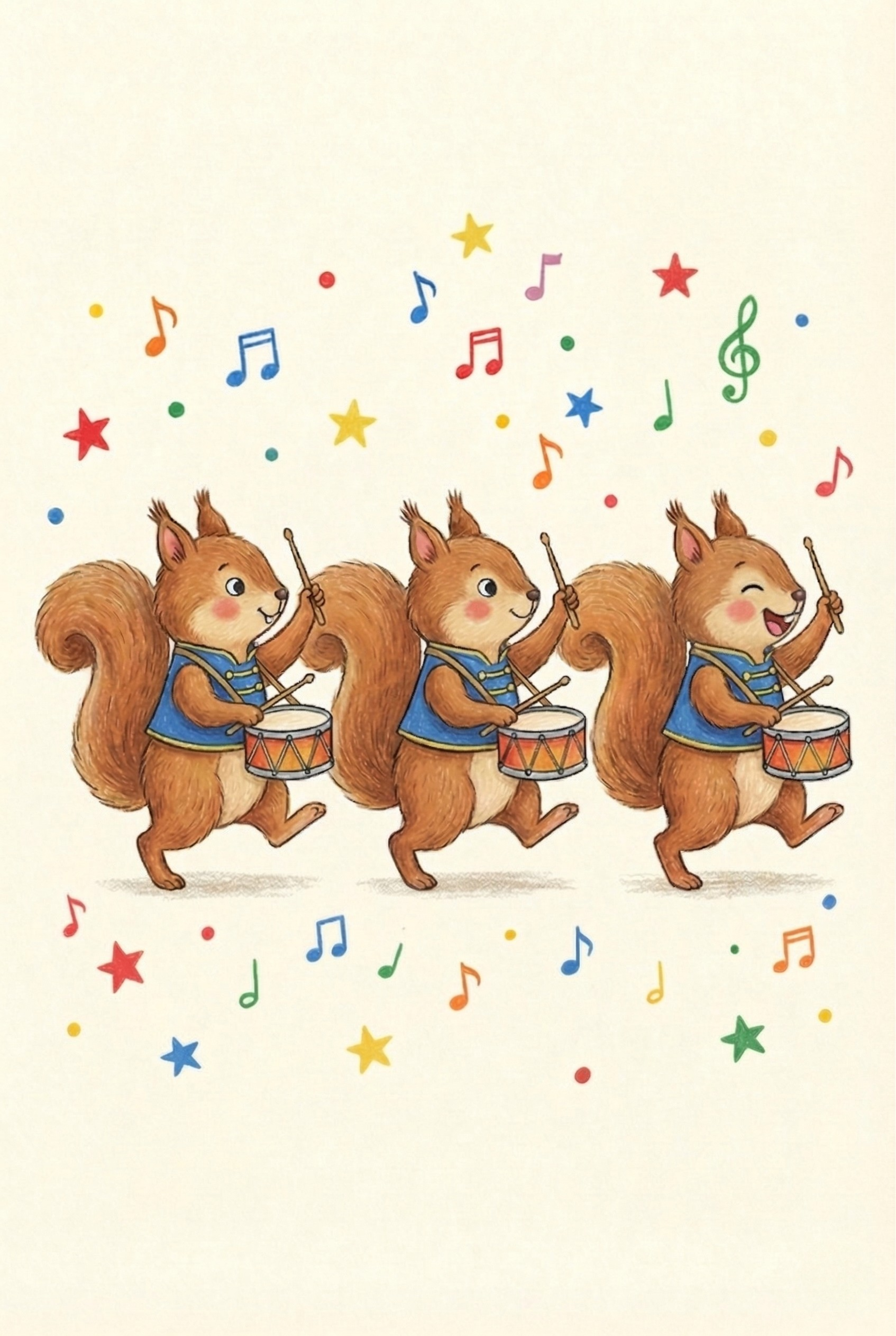 Marching Band Drum Squirrel Wall Art - Squirrel Drum Parade