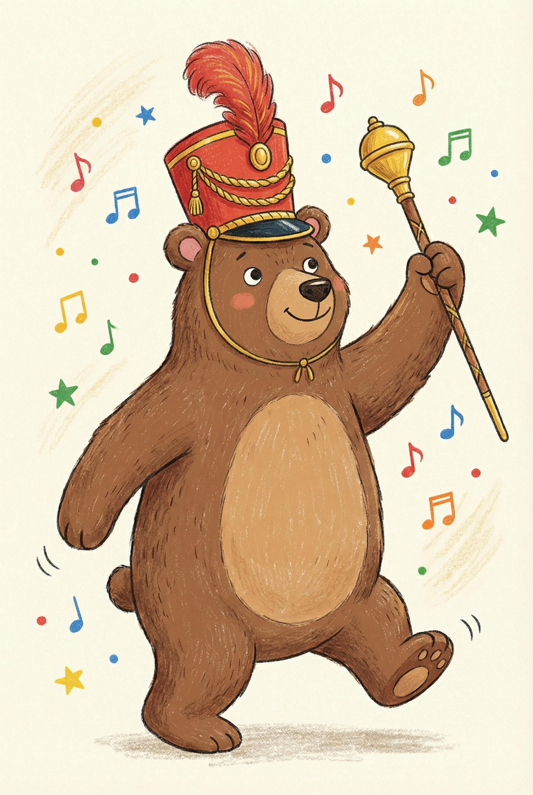 Marching Band Leader Bear Wall Art - Marching Band Bear