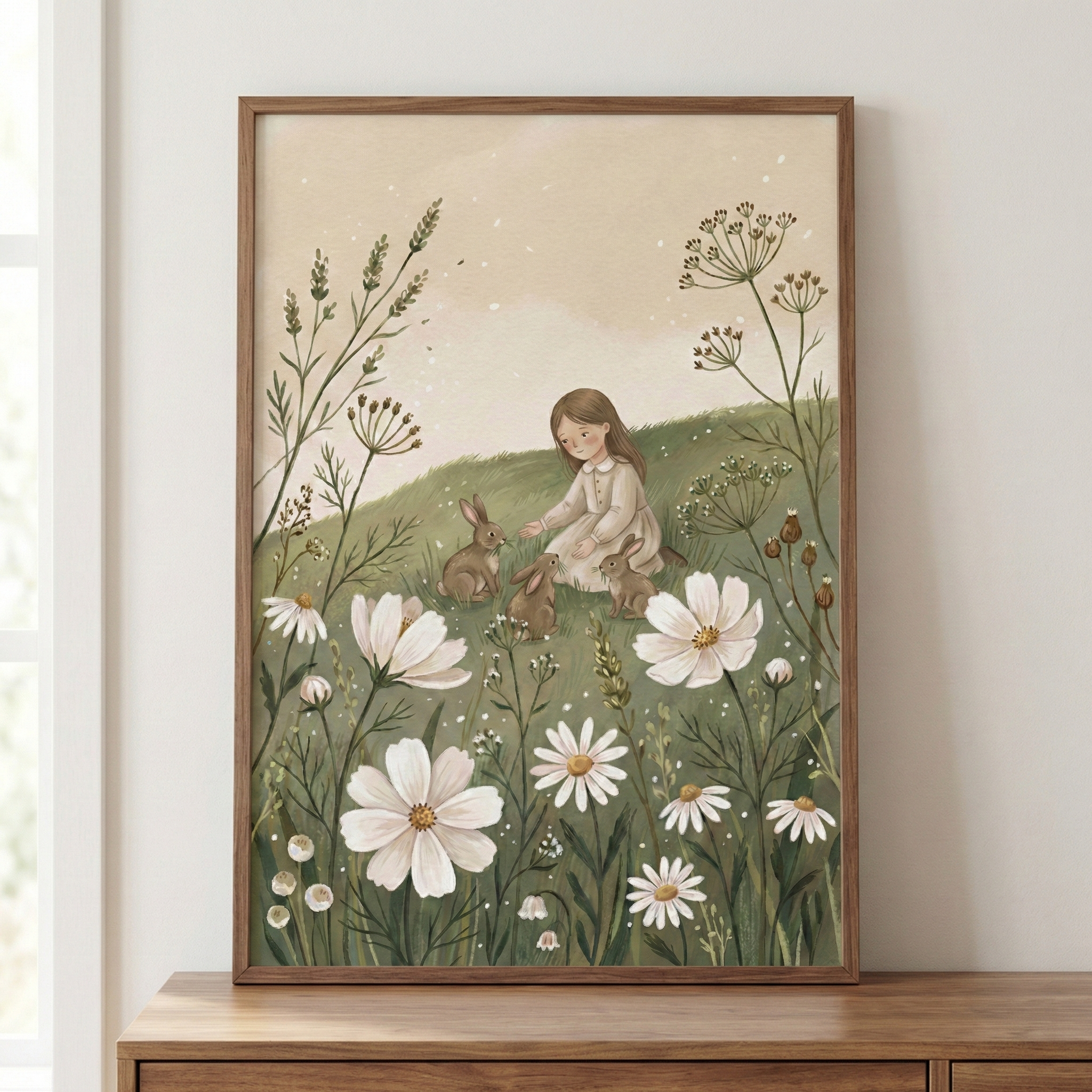 Meadow Girl Art - Meadow Bunny Friends