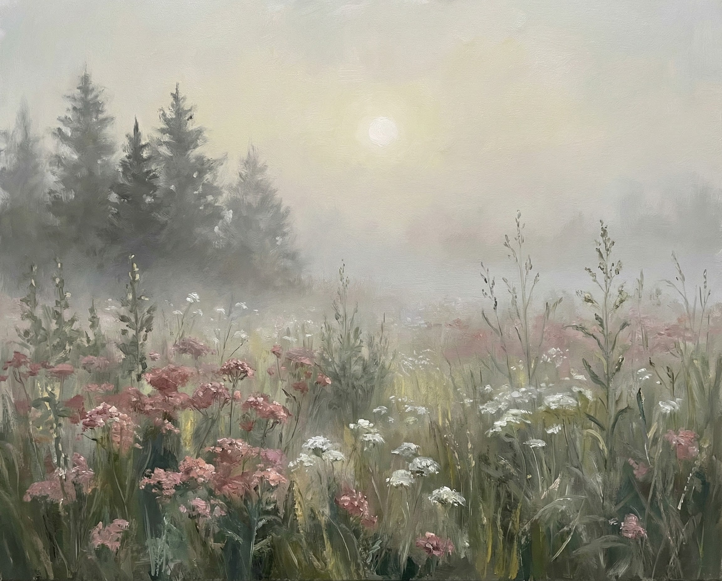 Misty Meadow - Meadow Framed Wall Art for Living Room, Bedroom or Office