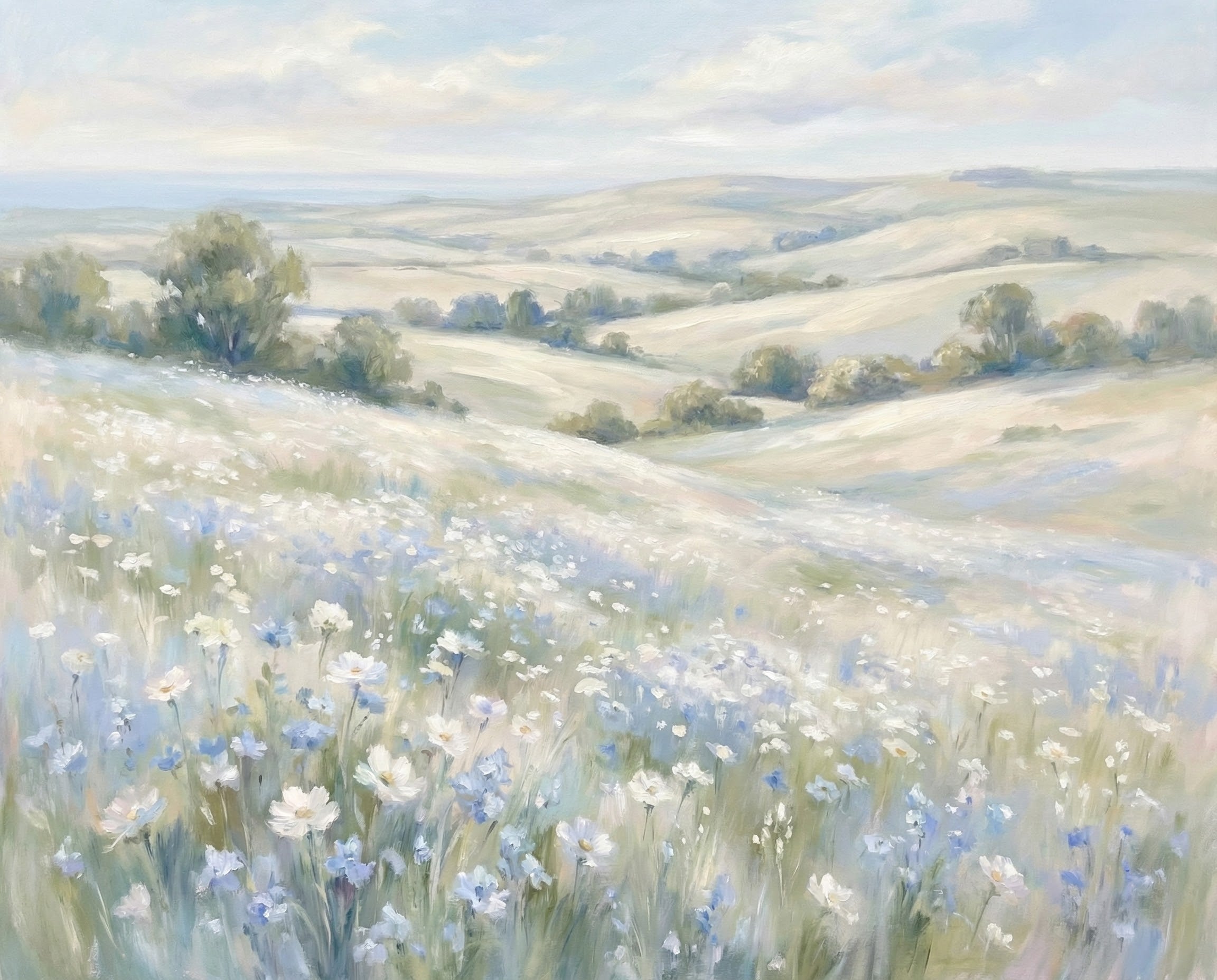 Pastel Fields - Meadow Framed Wall Art for Living Room, Bedroom or Office
