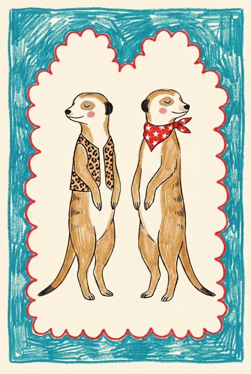 Meerkat Merrymakers - Meerkats Framed Wall Art for Nursery, Playroom or Kids Bedrooms