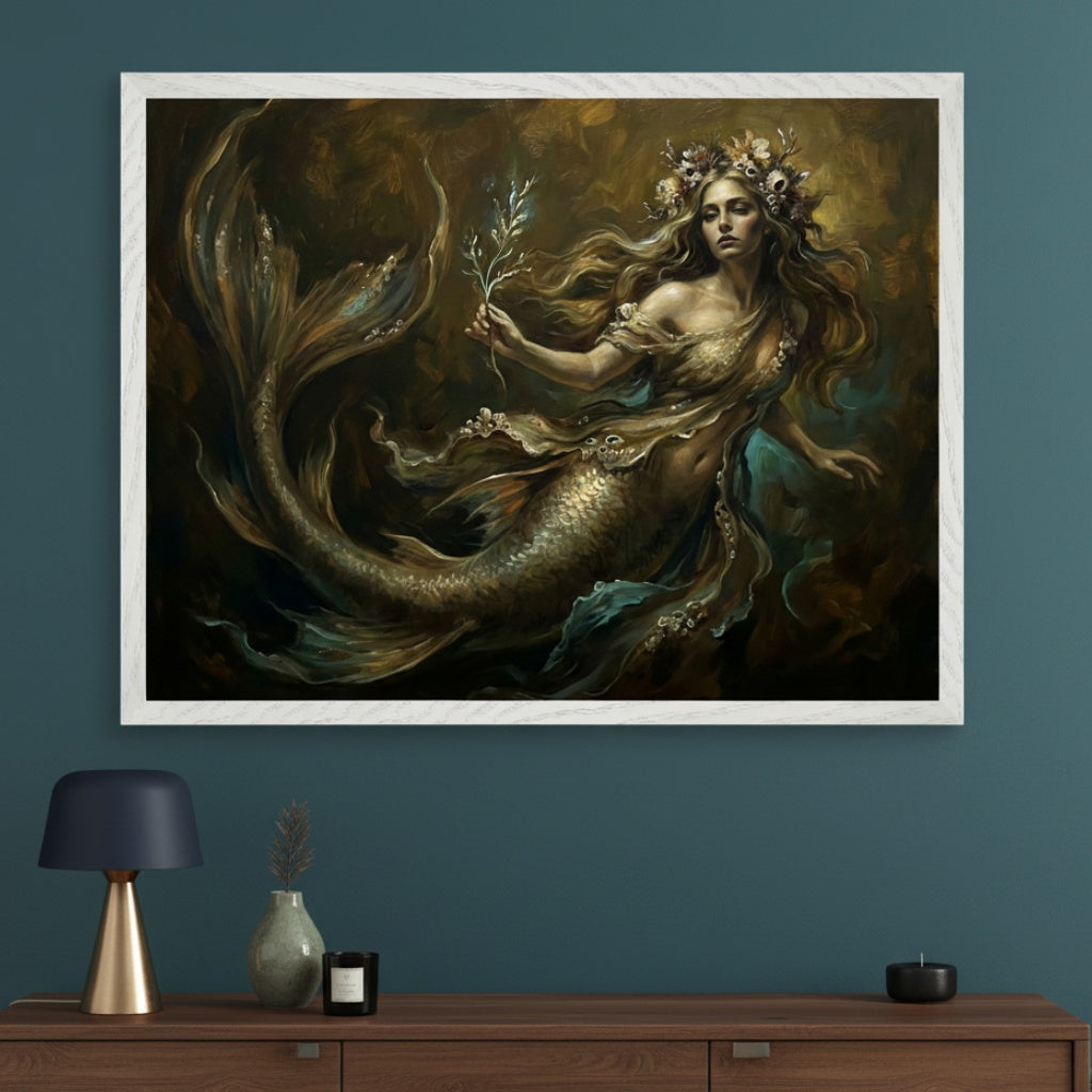 Oceanic Muse - Mermaid Framed Wall Art for Living Room, Bedroom or Office