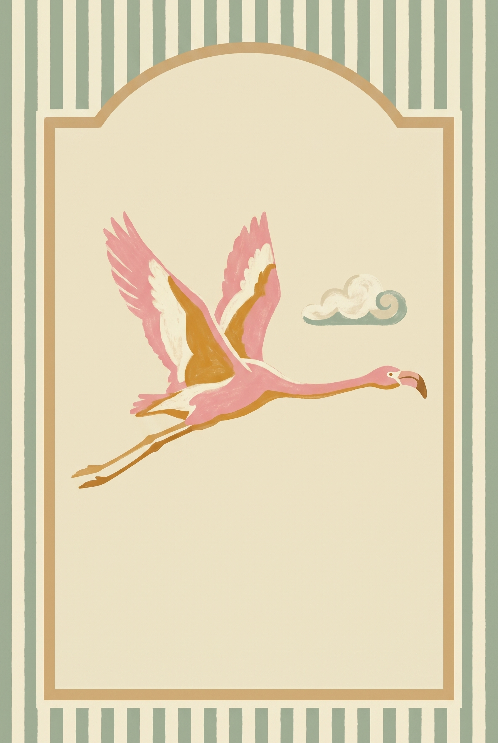 Mid Century Pink Flamingo Wall Art - Vintage Flamingo Flight
